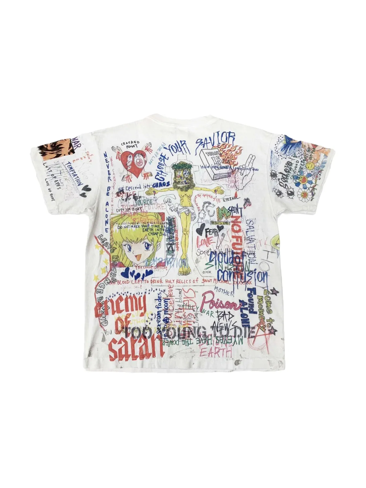 Мужская футболка с принтом Takashi Murakami x SAINT M×××××× Graphic Tee Takashi Murakami — изображение 2 из 2, белый
