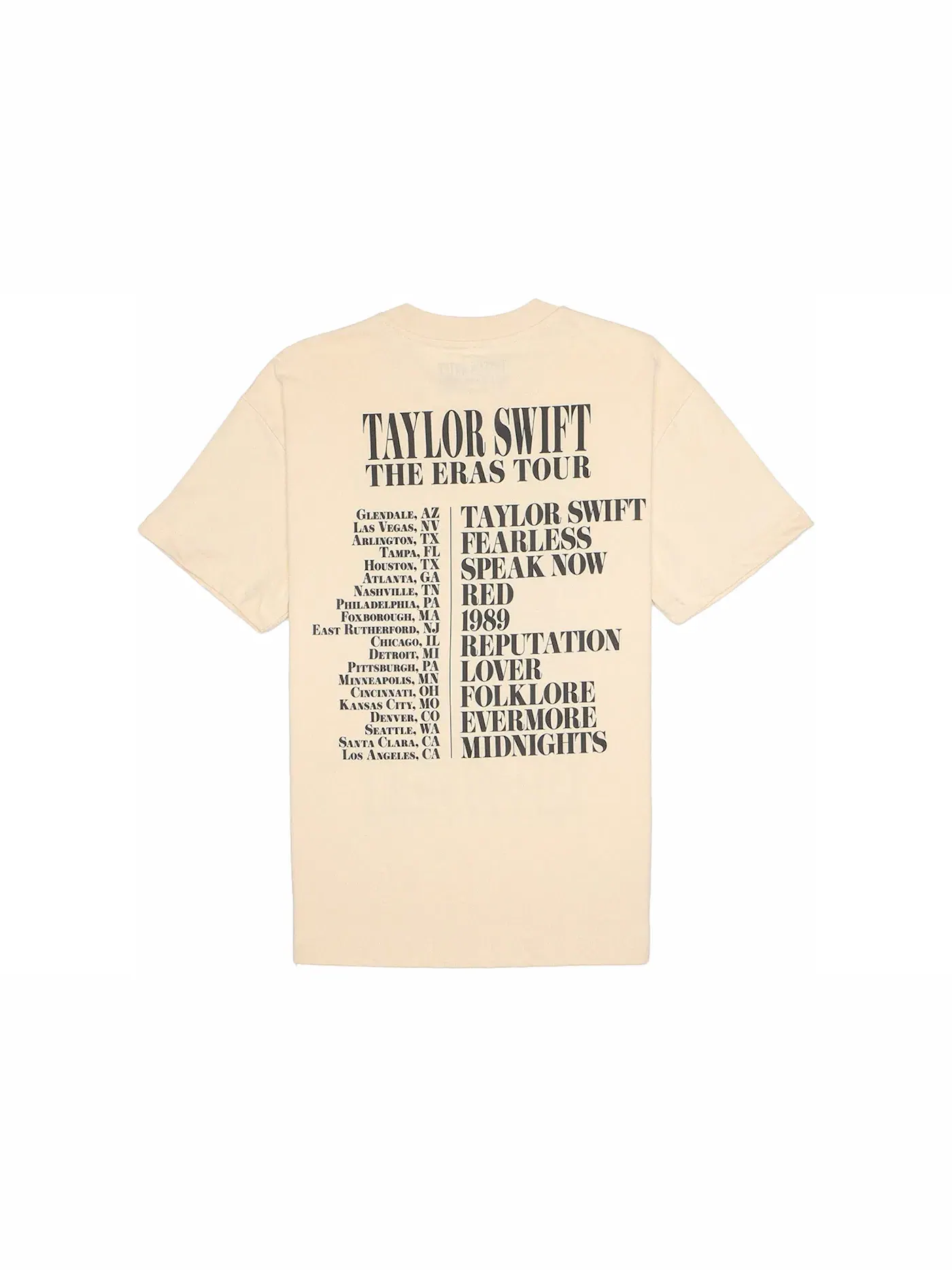 Футболка с принтом Taylor Swift The Eras Tour Taylor Swift — изображение 2 из 2, бежевый