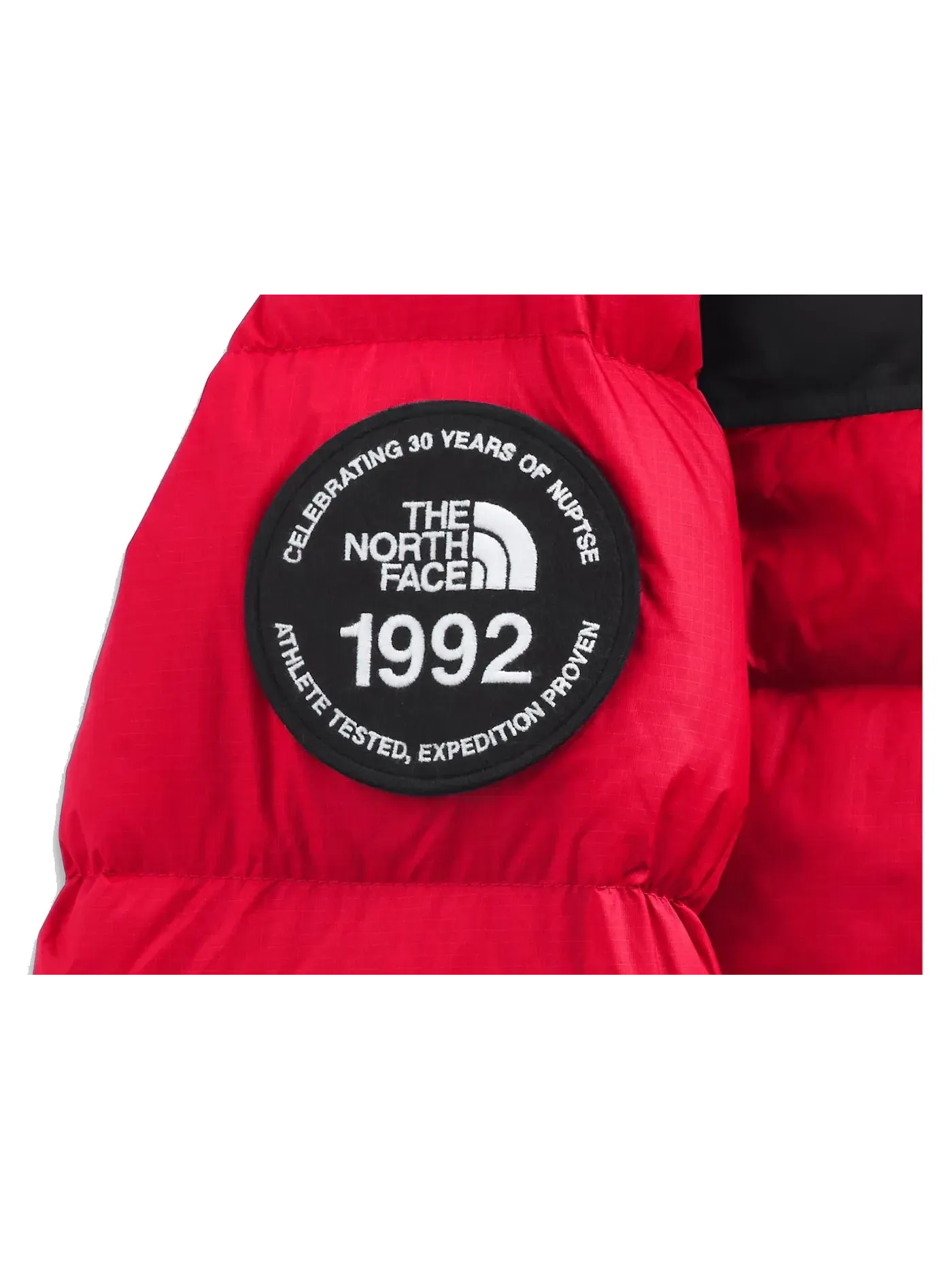 Мужская куртка с принтом 1996 Retro Nuptse 700-Fill Packable 92 Anniversary The North Face — изображение 2 из 2, красный