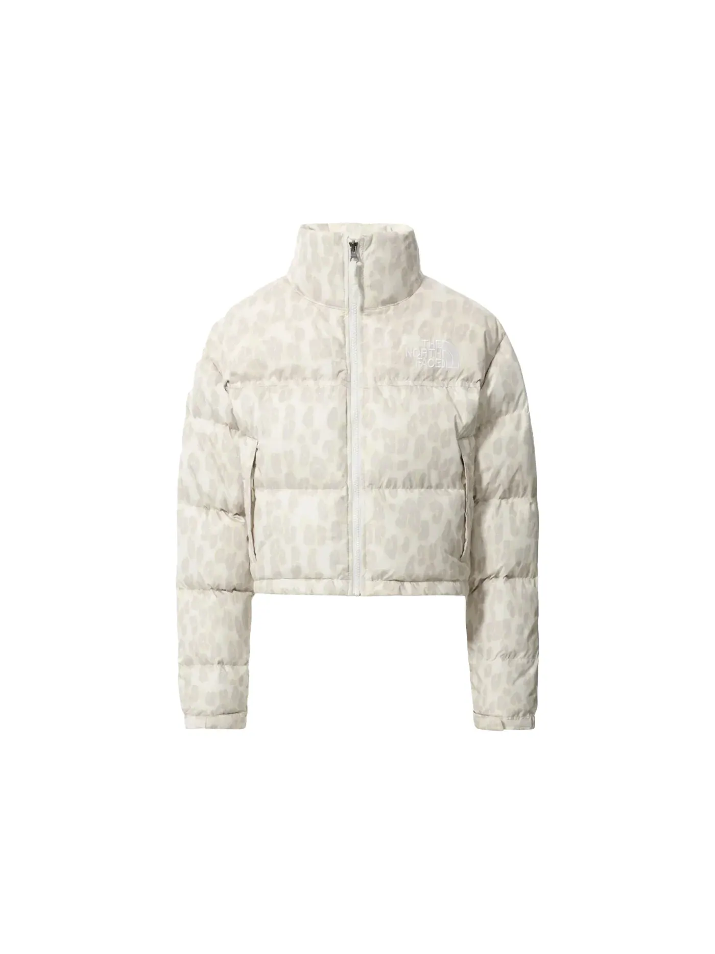 Женская куртка с принтом Nuptse 700 Fill Short The North Face — изображение 1 из 2, серебристый серый