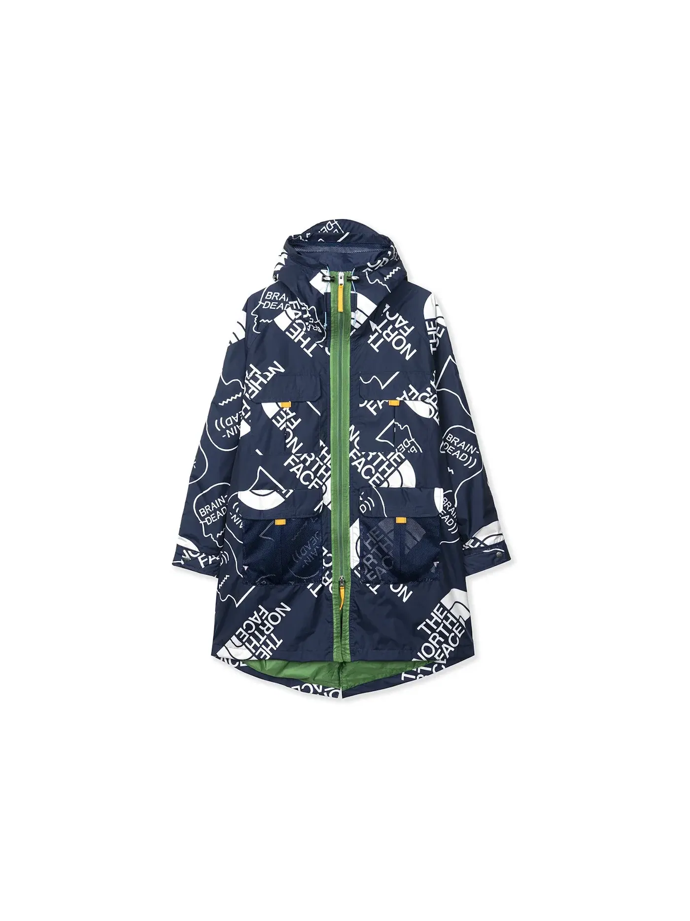 Мужская куртка-парка с принтом The North Face x Brain Dead 76 Oversized Mountain Parka — изображение 1 из 2, темно-синий