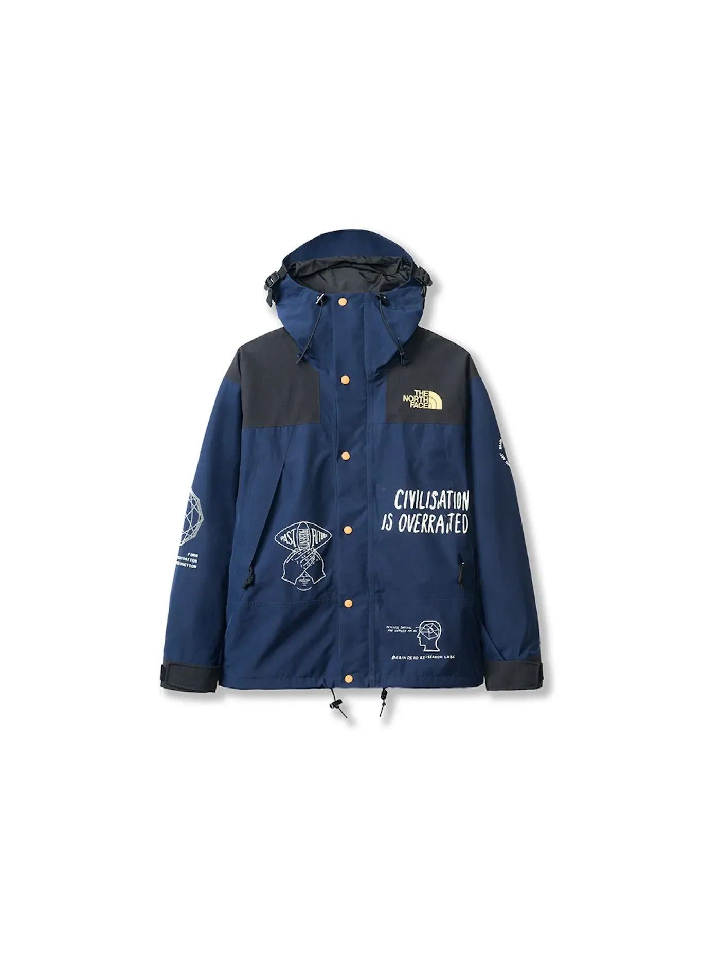 Мужская парка с принтом Brain Dead Civilisation Is Overrated The North Face — изображение 1 из 2, синий/мульти