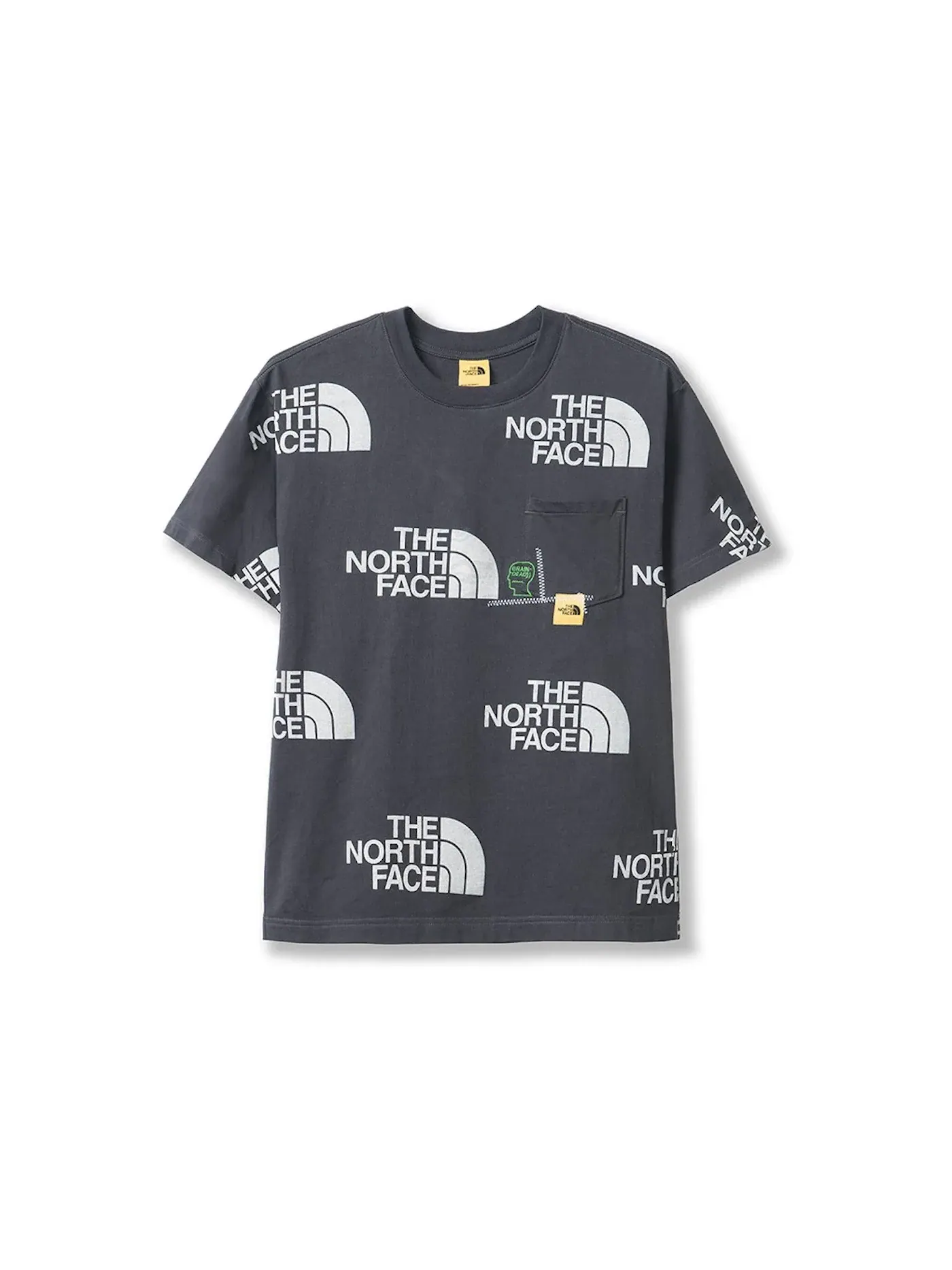 Мужская футболка с принтом The North Face x Brain Dead Pocket Tee — изображение 1 из 1, серый
