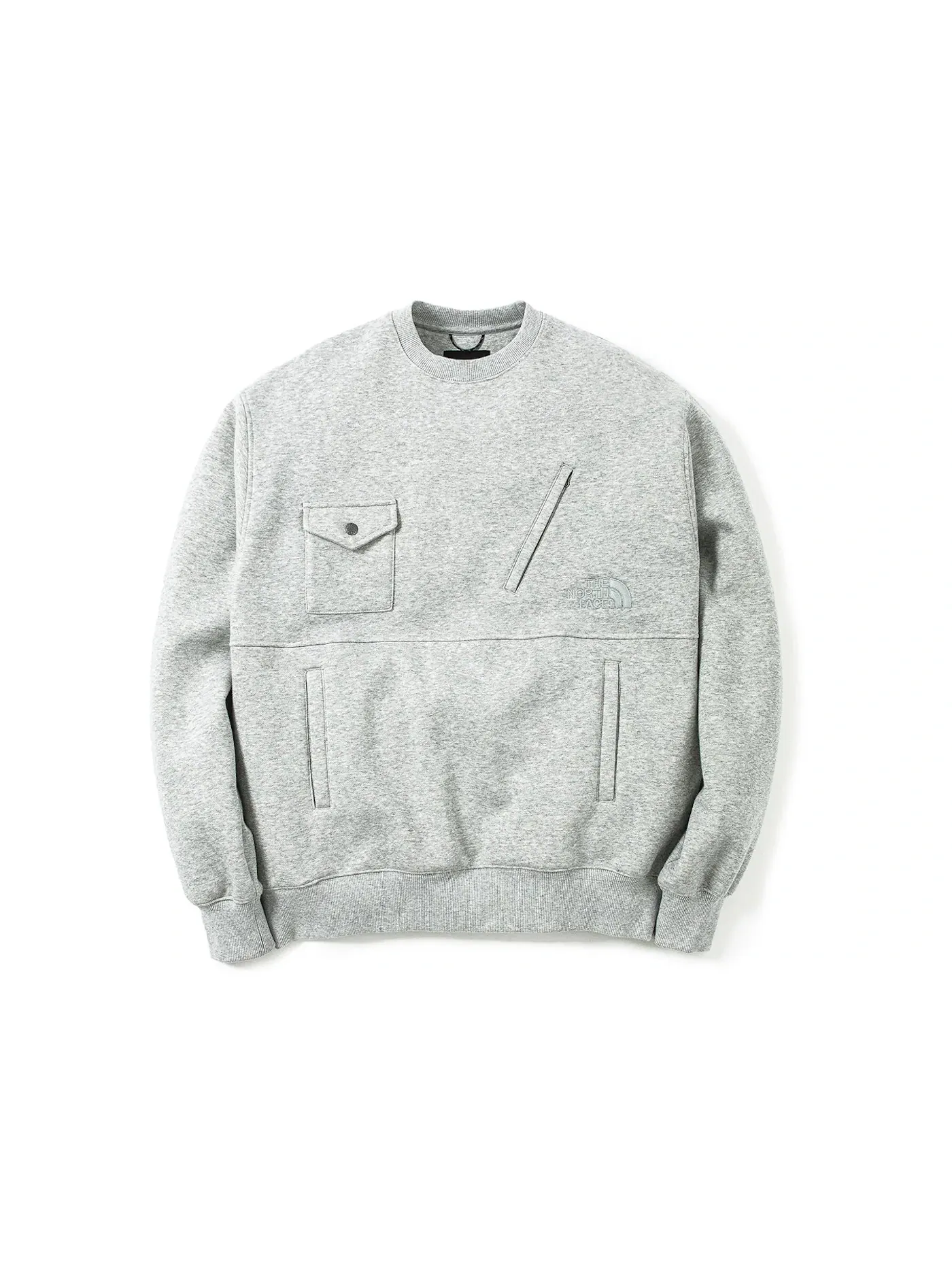 Мужской свитшот с круглым вырезом Pocket Crewneck The North Face — изображение 1 из 2, светлый серый