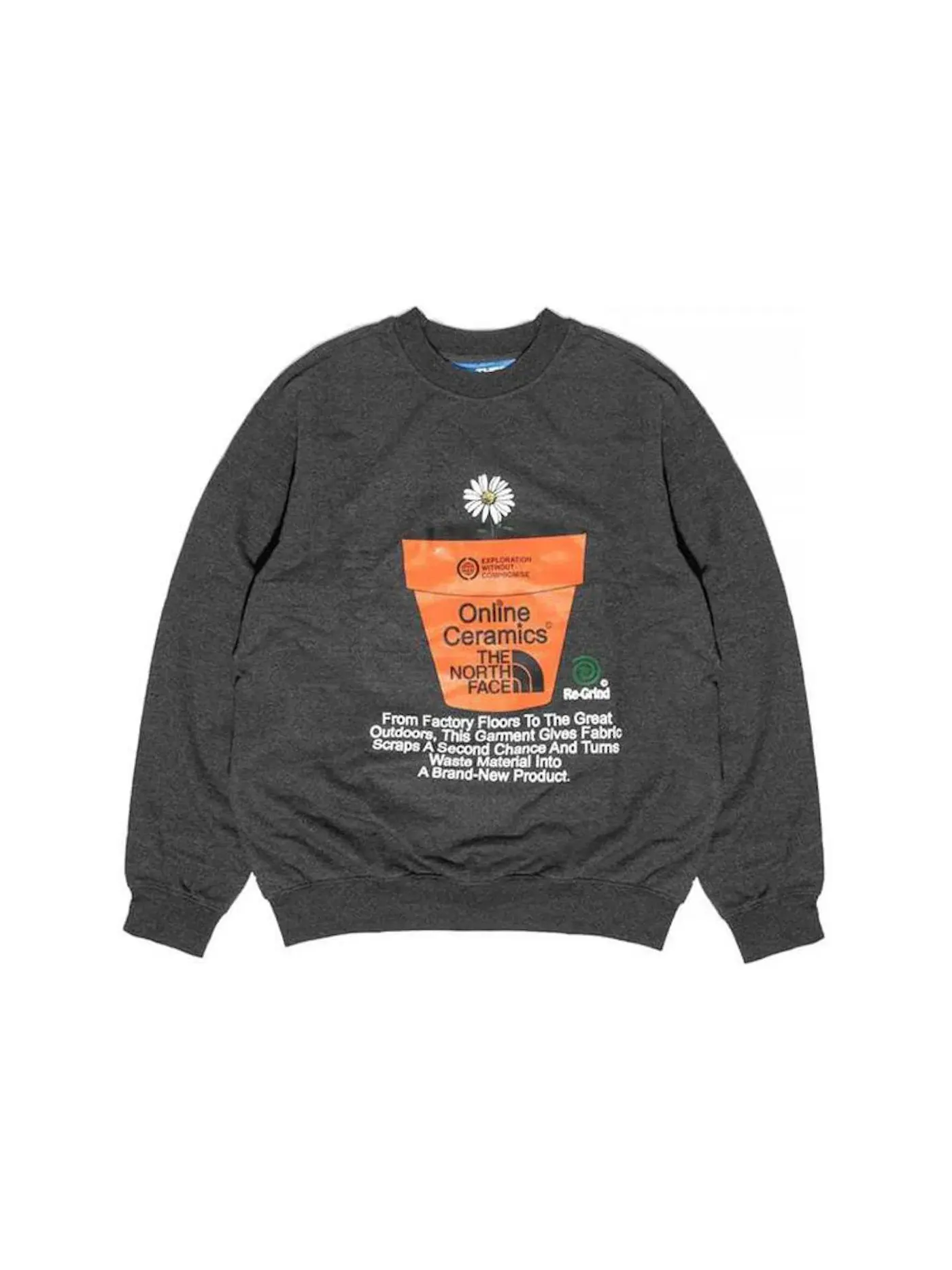 Мужской свитшот из переработанного футера The North Face x Online Ceramics REGRIND — изображение 1 из 1, черный