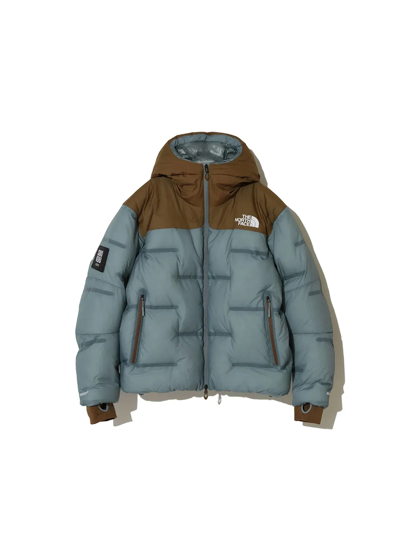 Мужская куртка с наполнителем из пуха Soukuu Cloud Down Nuptse The North Face — изображение 1 из 3, коричневый/серый