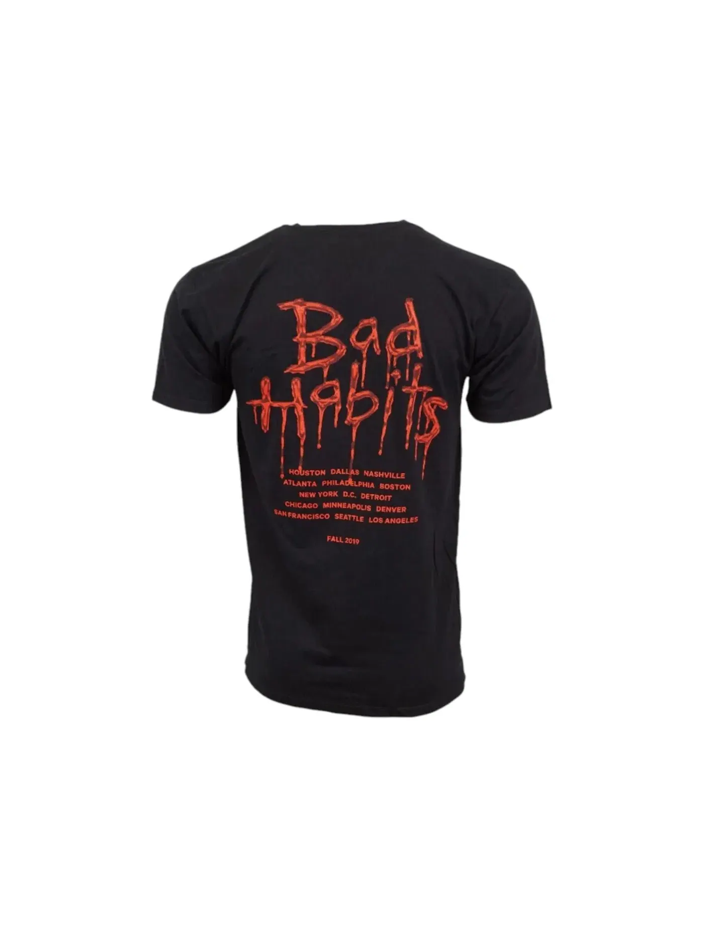 Мужская футболка с принтом The Weeknd Nav XO Bad Habits Drip Tour T-shirt — изображение 2 из 2, черный