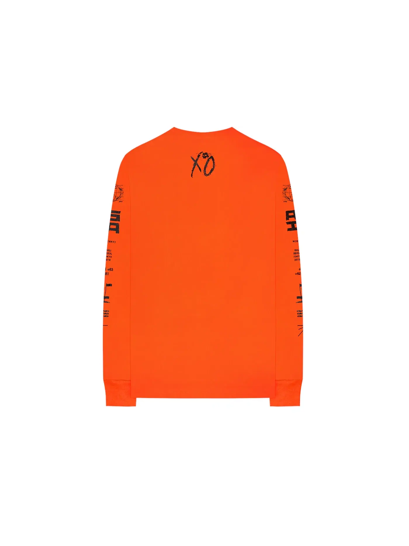 Мужская футболка с длинным рукавом The Weeknd XO Asia Tour Orange — изображение 1 из 1