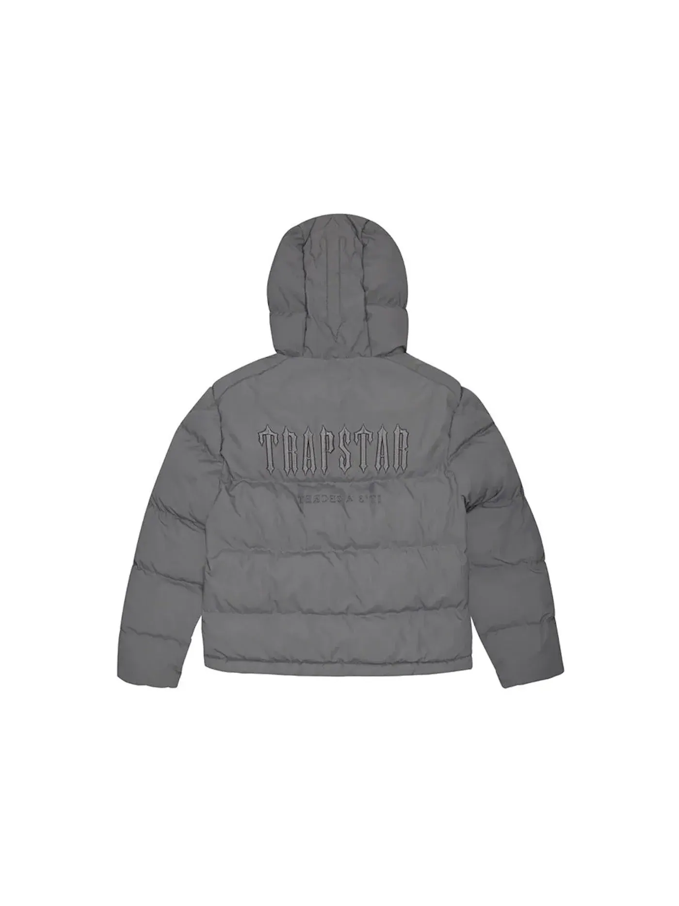 Мужская куртка-пуховик с капюшоном Trapstar Decoded 2.0 Hooded Puffer Jacket — изображение 1 из 2, серый