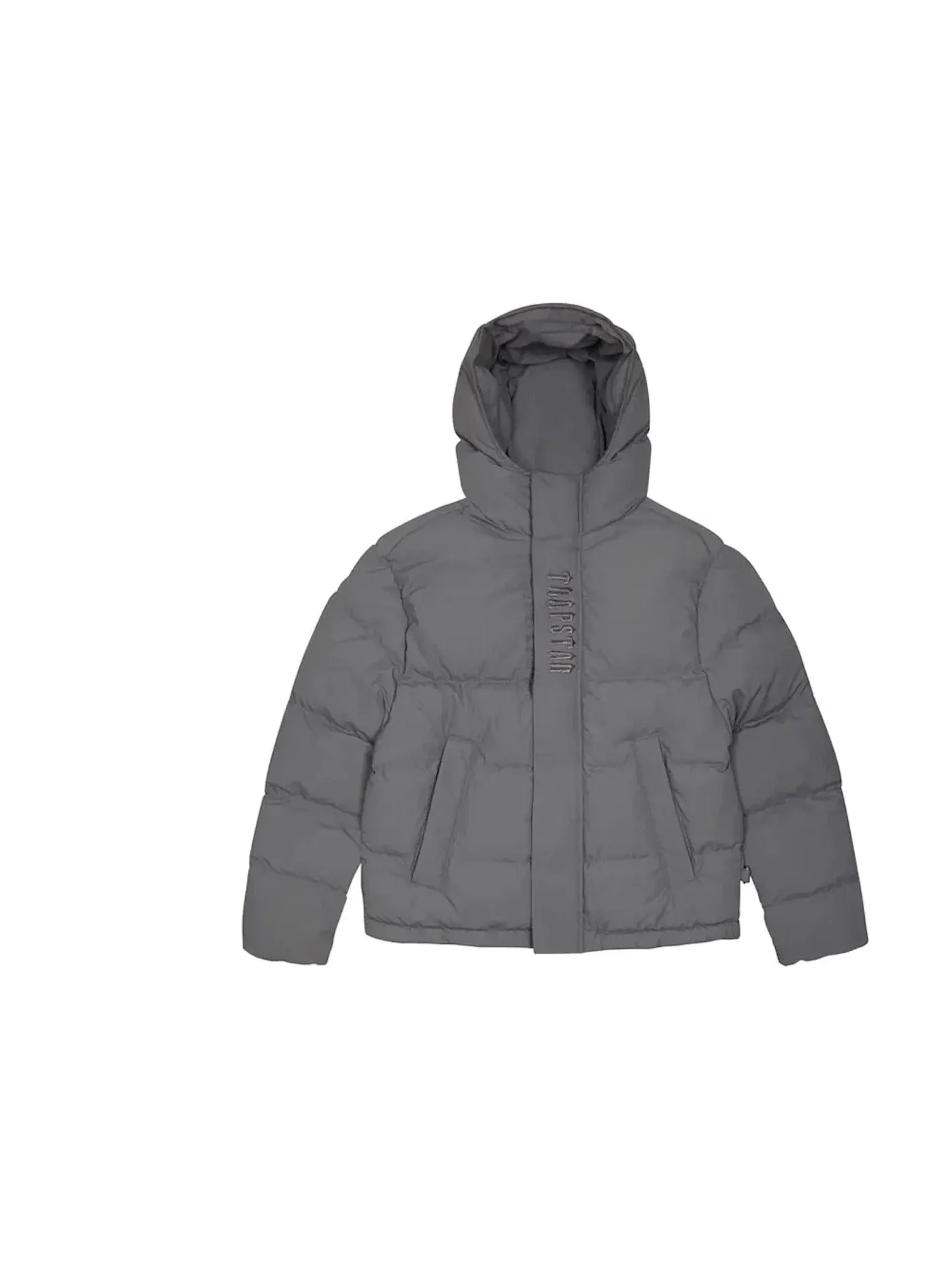 Мужская куртка-пуховик с капюшоном Trapstar Decoded 2.0 Hooded Puffer Jacket — изображение 2 из 2, серый