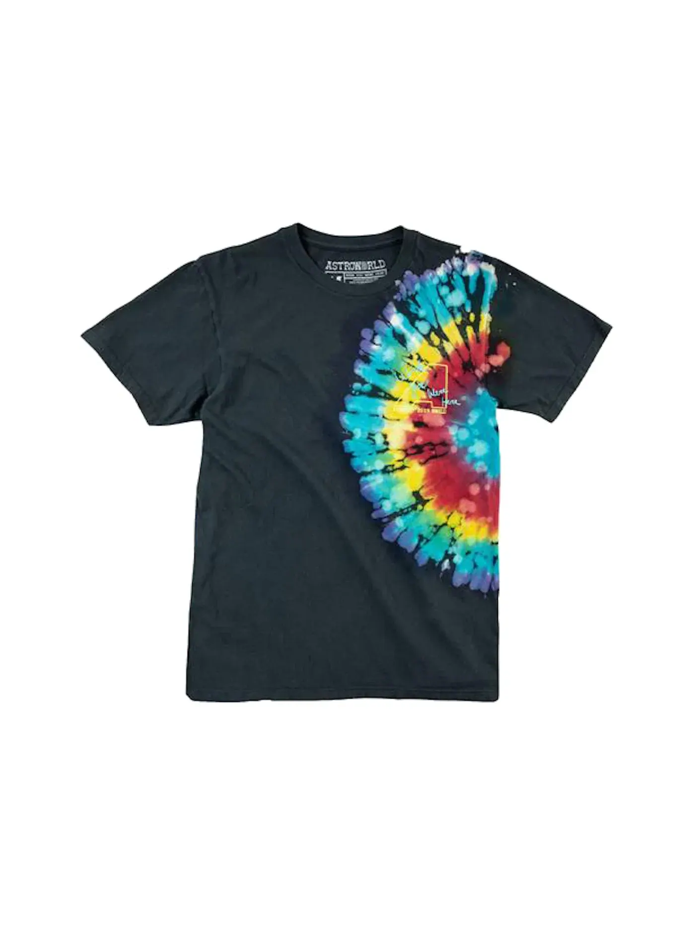 Мужская футболка с принтом Travis Scott Astroworld Europe Exclusive Tie Dye T-Shirt — изображение 2 из 2, черный