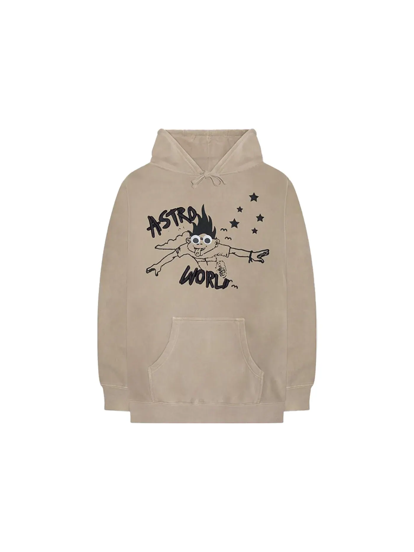 Мужская худи с принтом Hoodie Travis Scott — изображение 1 из 2, бежевый