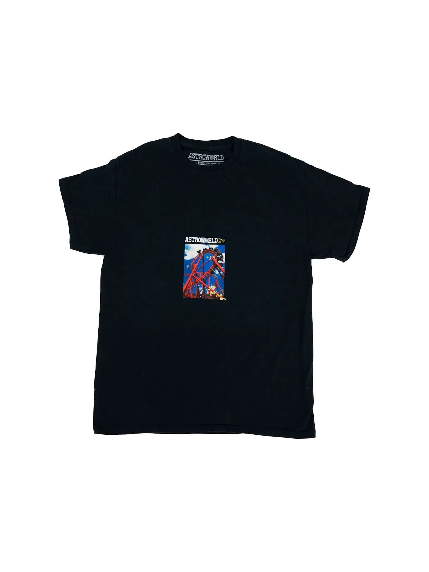 Мужская футболка с принтом Travis Scott Astroworld Roller Coaster Tee — изображение 1 из 2, черный