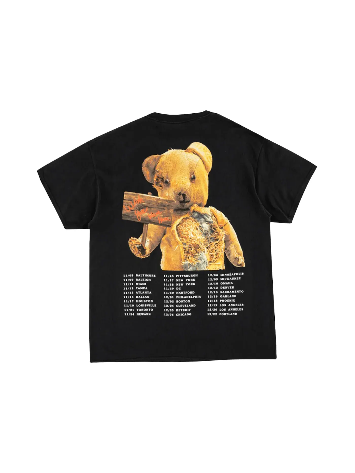 Мужская футболка с принтом Travis Scott Astroworld Teddy Bear — изображение 1 из 2, черный