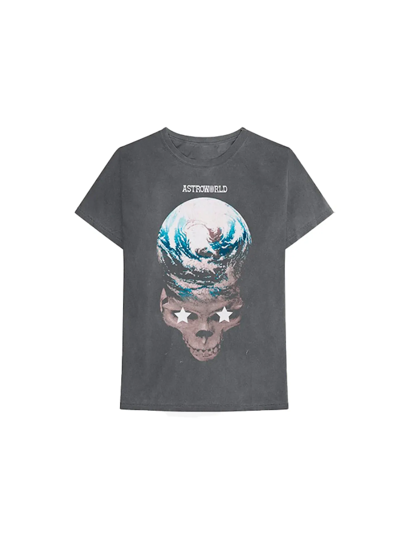 Мужская футболка с принтом Travis Scott Astroworld Stop Tryna Be God Reversible Tee — изображение 3 из 4, серый