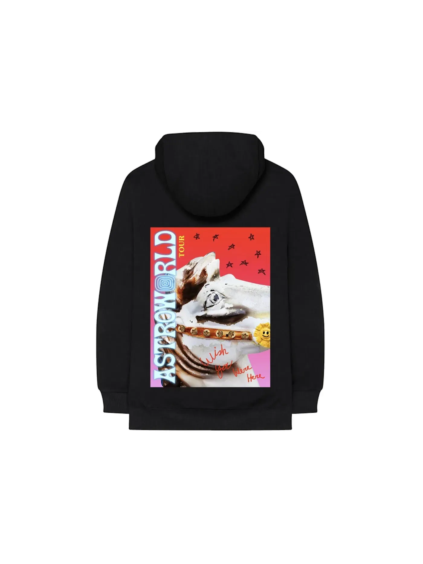 Мужская худи с принтом Travis Scott Astroworld Tour Launch Hoodie — изображение 2 из 2, черный