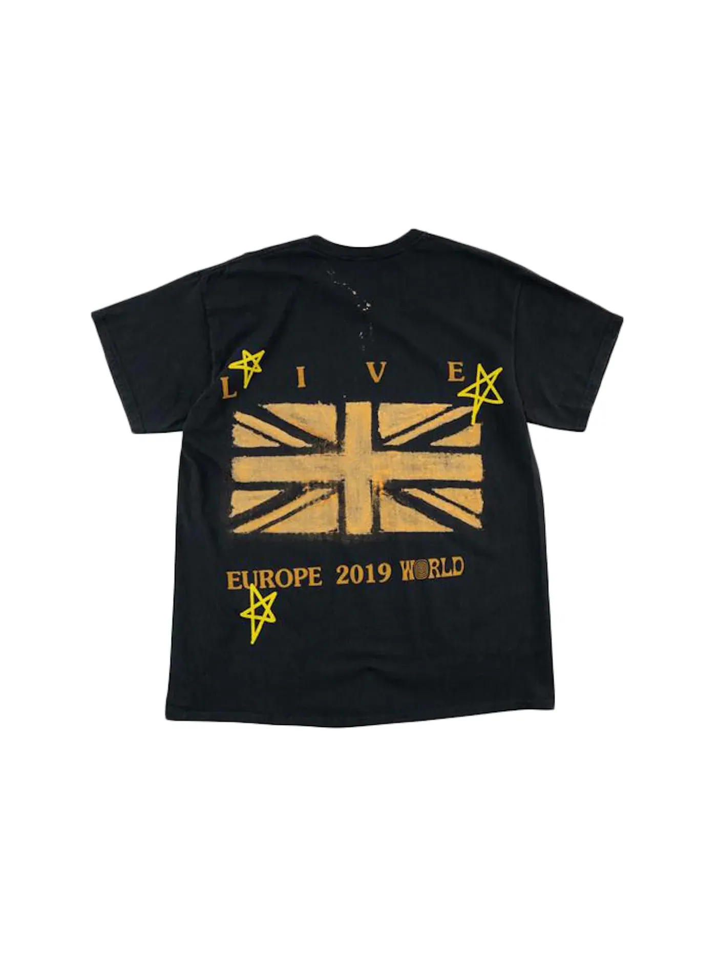 Мужская футболка с принтом Travis Scott Astroworld Tour London Union Jack T-Shirt — изображение 1 из 2, черный