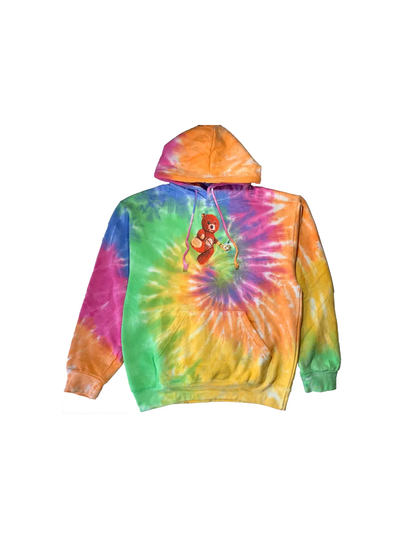 Мужской худи с принтом Travis Scott Astroworld Tour Skipping Bear Hoodie Tie Dye — изображение 1 из 2, мульти