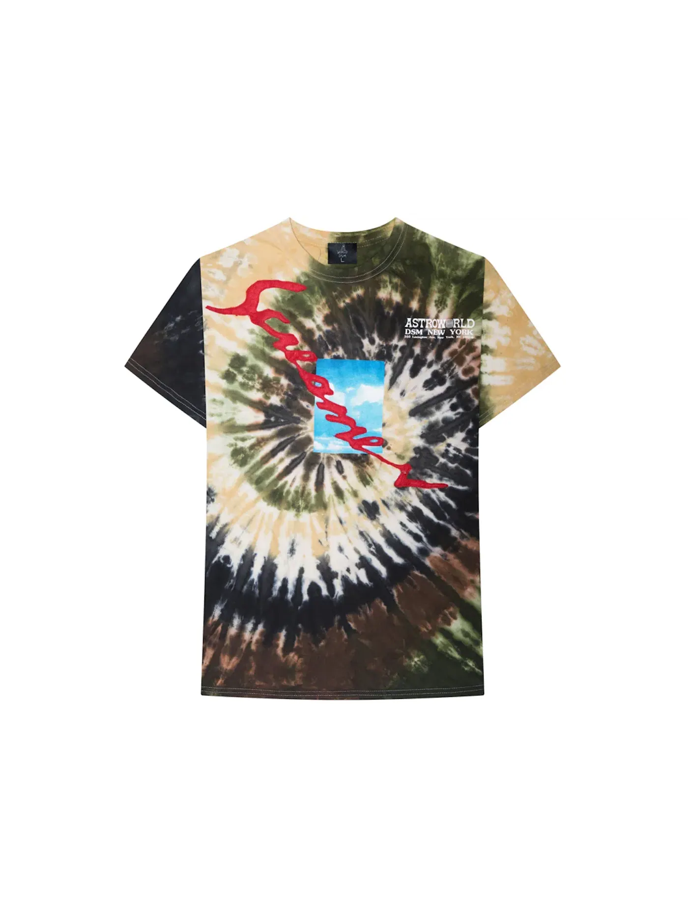 Мужская футболка с принтом Tie Dye Travis Scott Tee — изображение 1 из 2, мульти