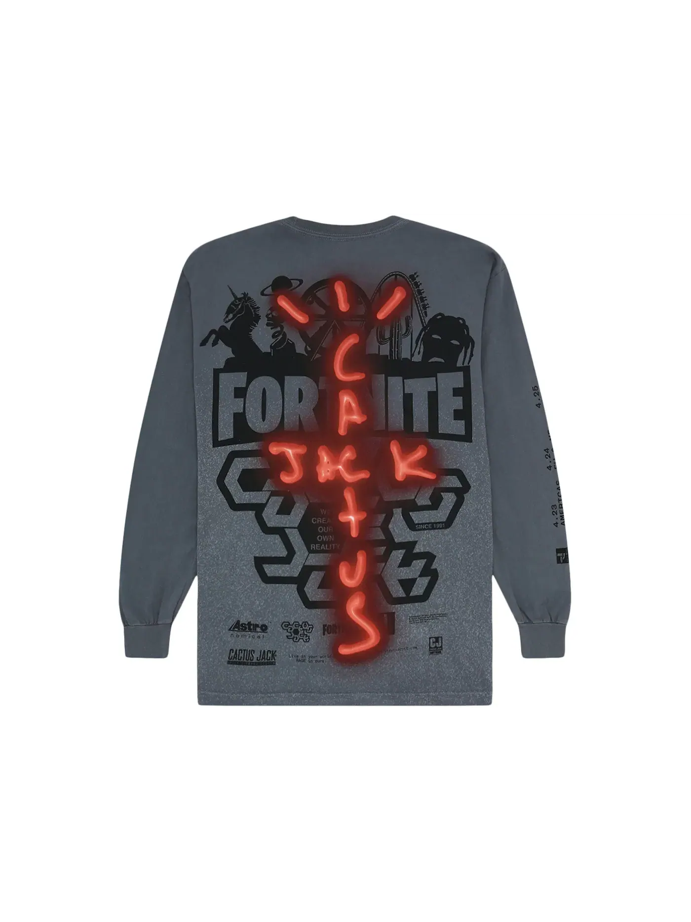 Мужская футболка с длинным рукавом Travis Scott L/S Tee — изображение 1 из 2, серый
