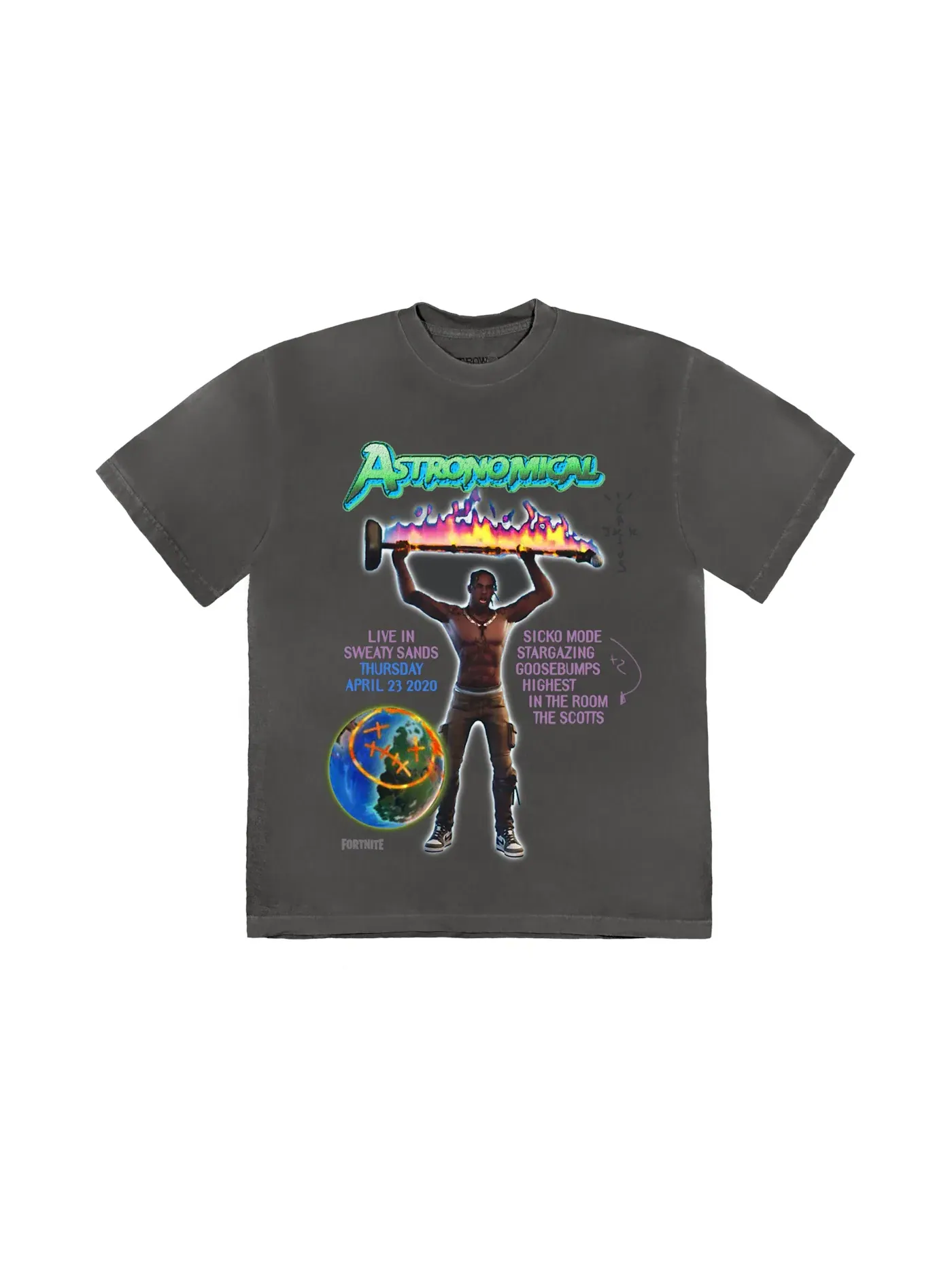 Мужская футболка с принтом Travis Scott T-shirt — изображение 1 из 2, черный