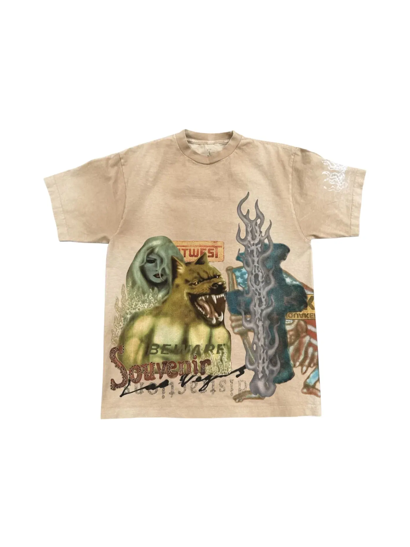 Мужская футболка с принтом Travis Scott Tee — изображение 1 из 2, коричневый