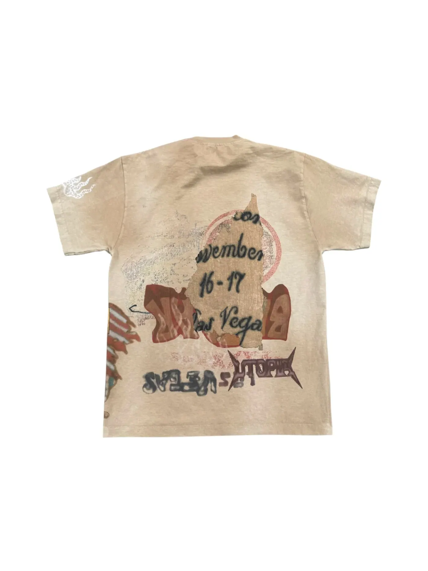 Мужская футболка с принтом Travis Scott Tee — изображение 2 из 2, коричневый