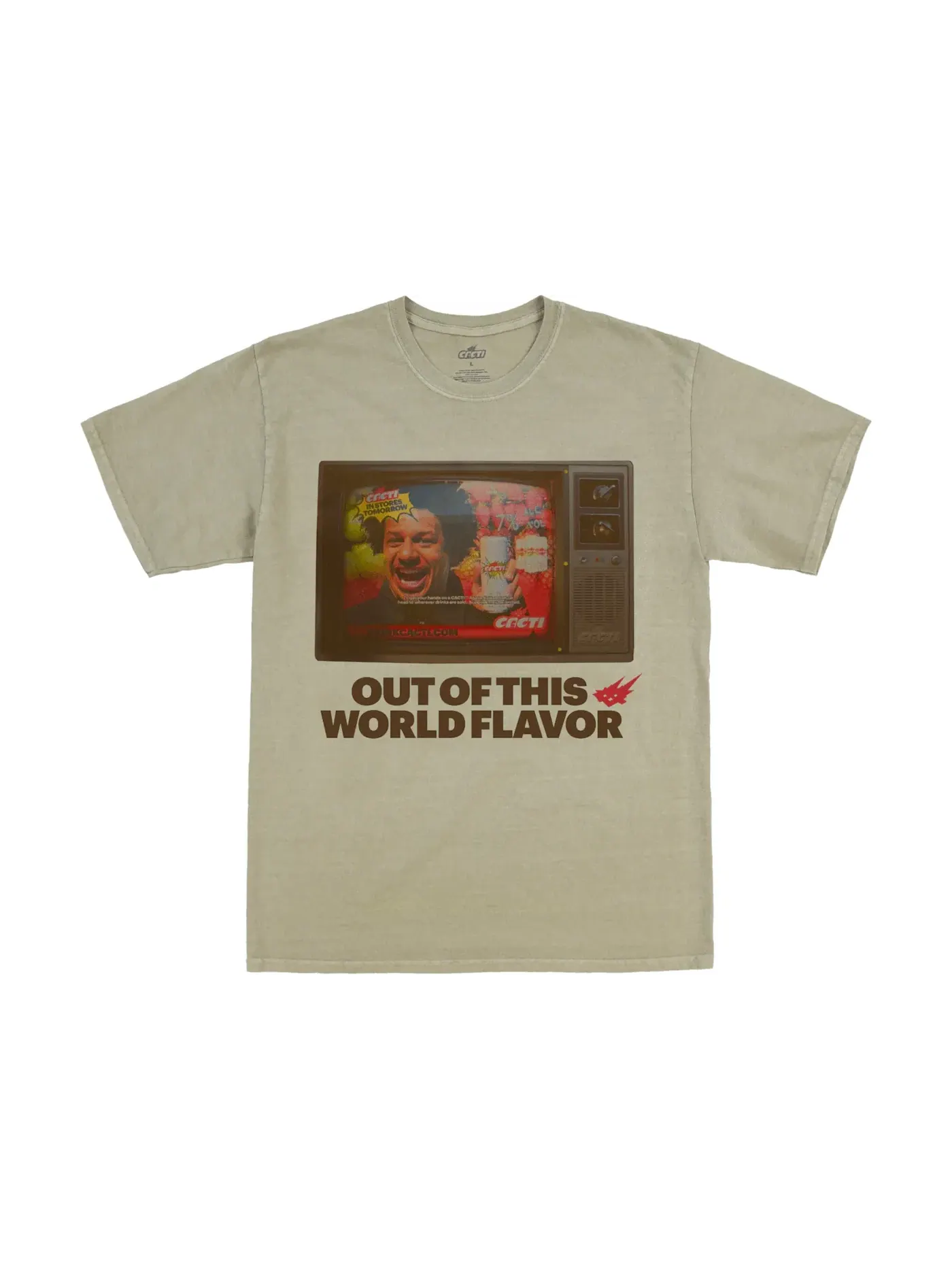 Мужская футболка с принтом Travis Scott Cacti Commercial Tee Olive — изображение 1 из 2, оливковый