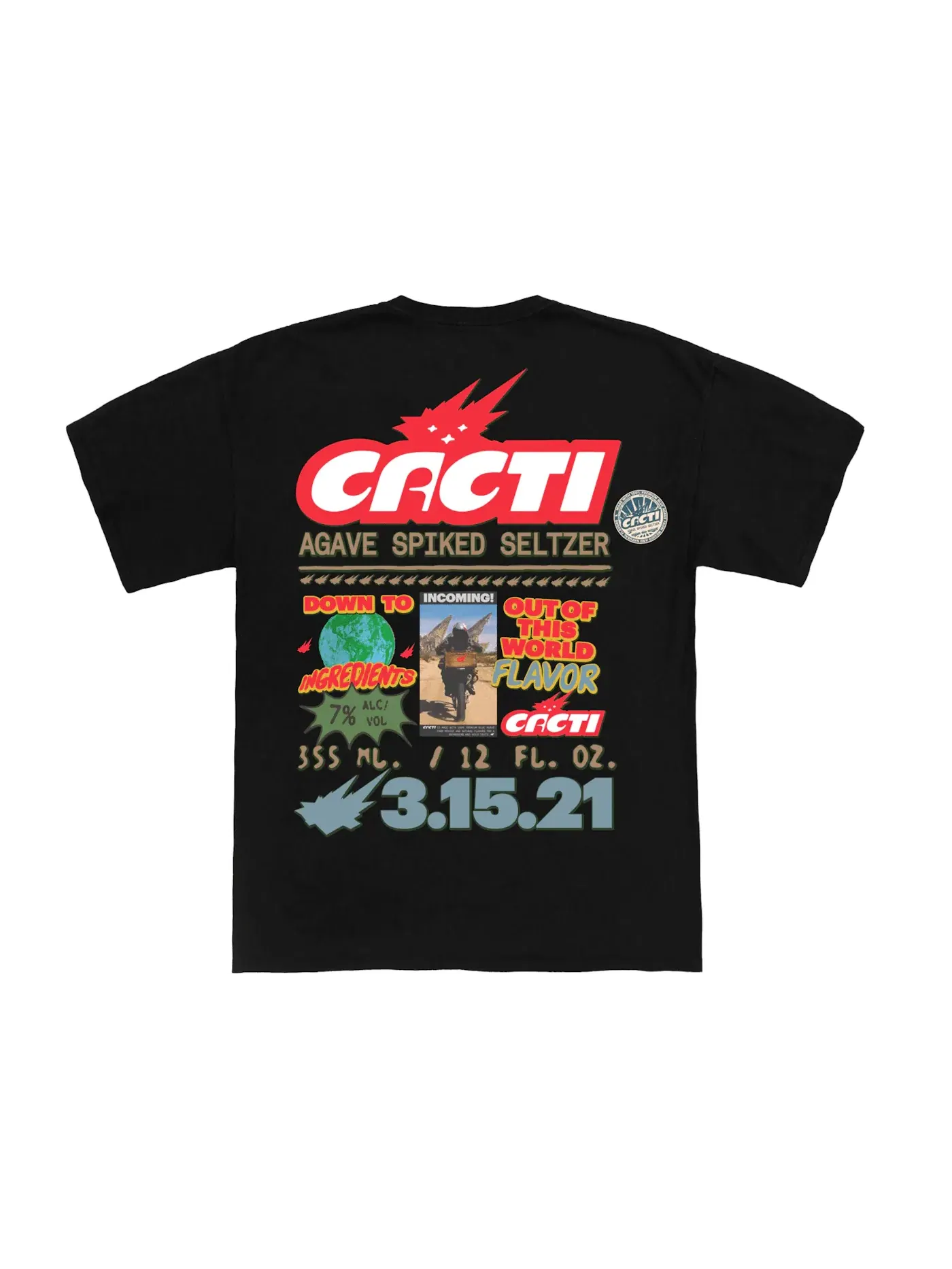 Мужская футболка с принтом Travis Scott Down To Earth Tee 1 Tee — изображение 1 из 2, черный