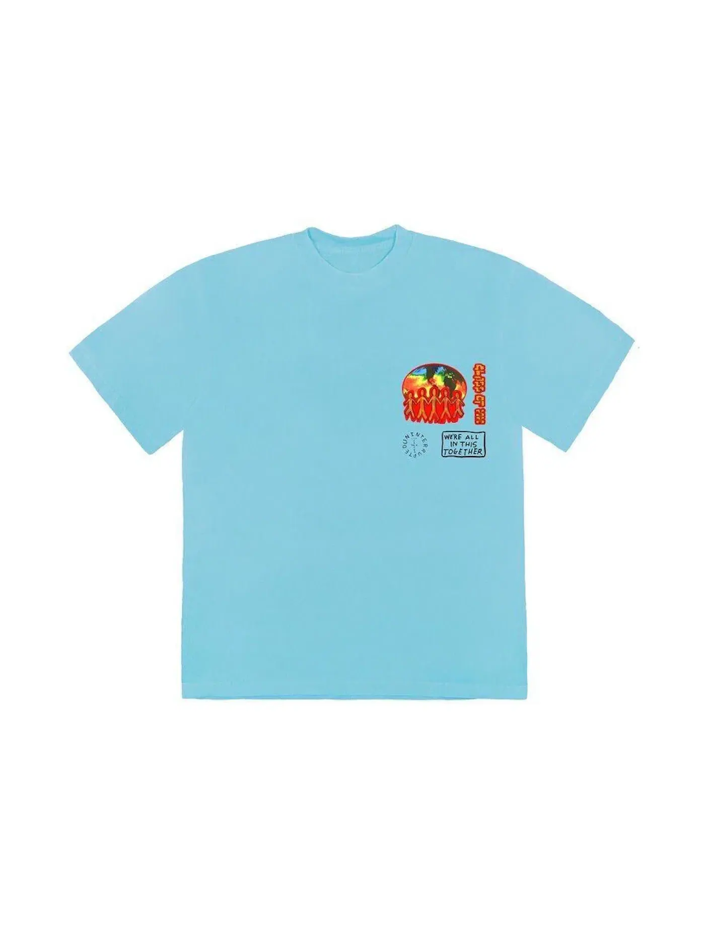 Мужская футболка с принтом T-shirt Travis Scott — изображение 1 из 2, светлый синий