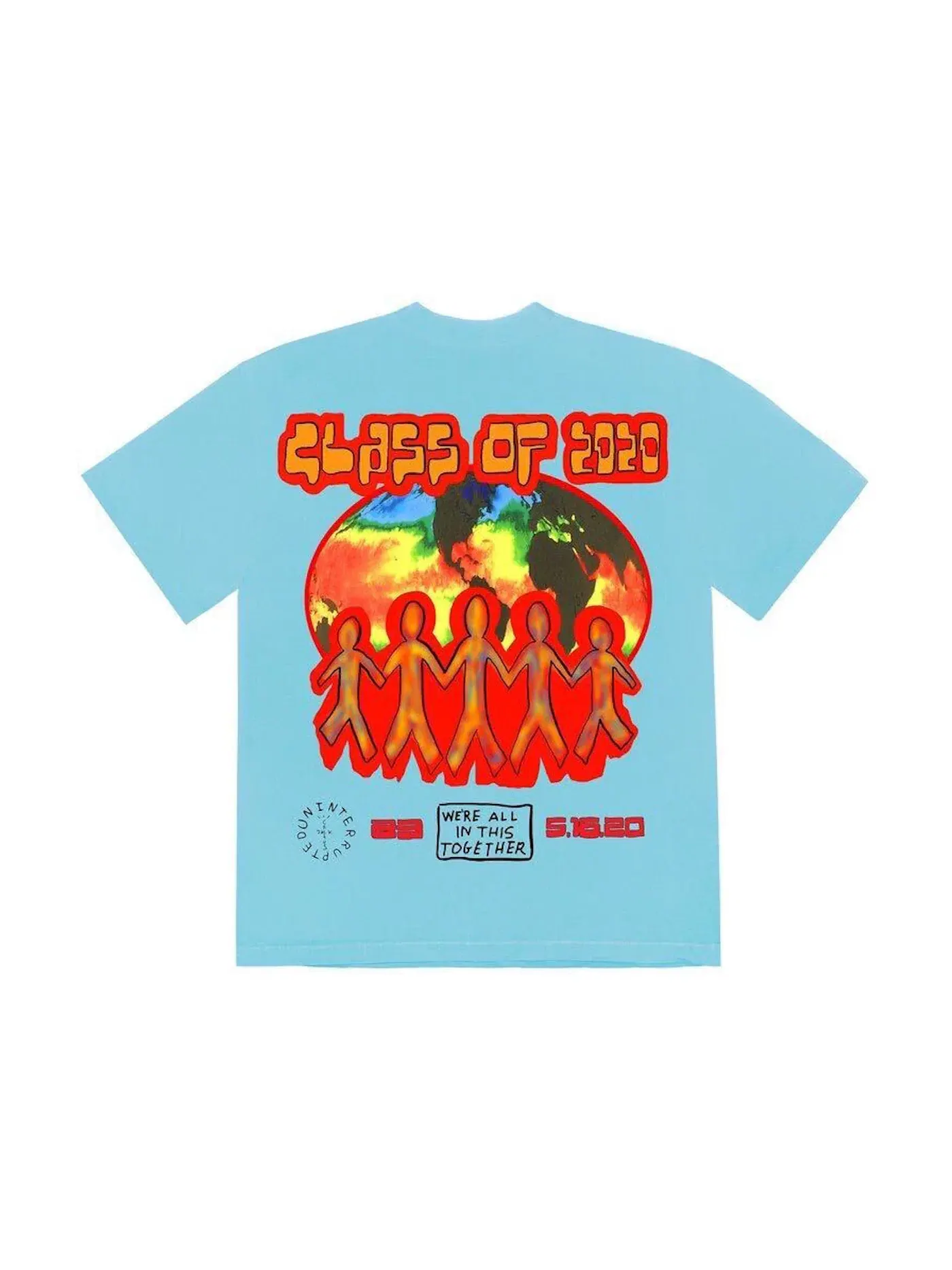 Мужская футболка с принтом T-shirt Travis Scott — изображение 2 из 2, светлый синий
