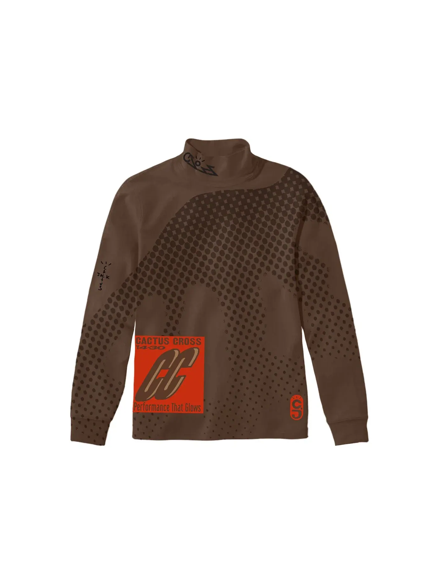 Мужская футболка с высоким воротом Mock Neck Travis Scott — изображение 1 из 2, коричневый