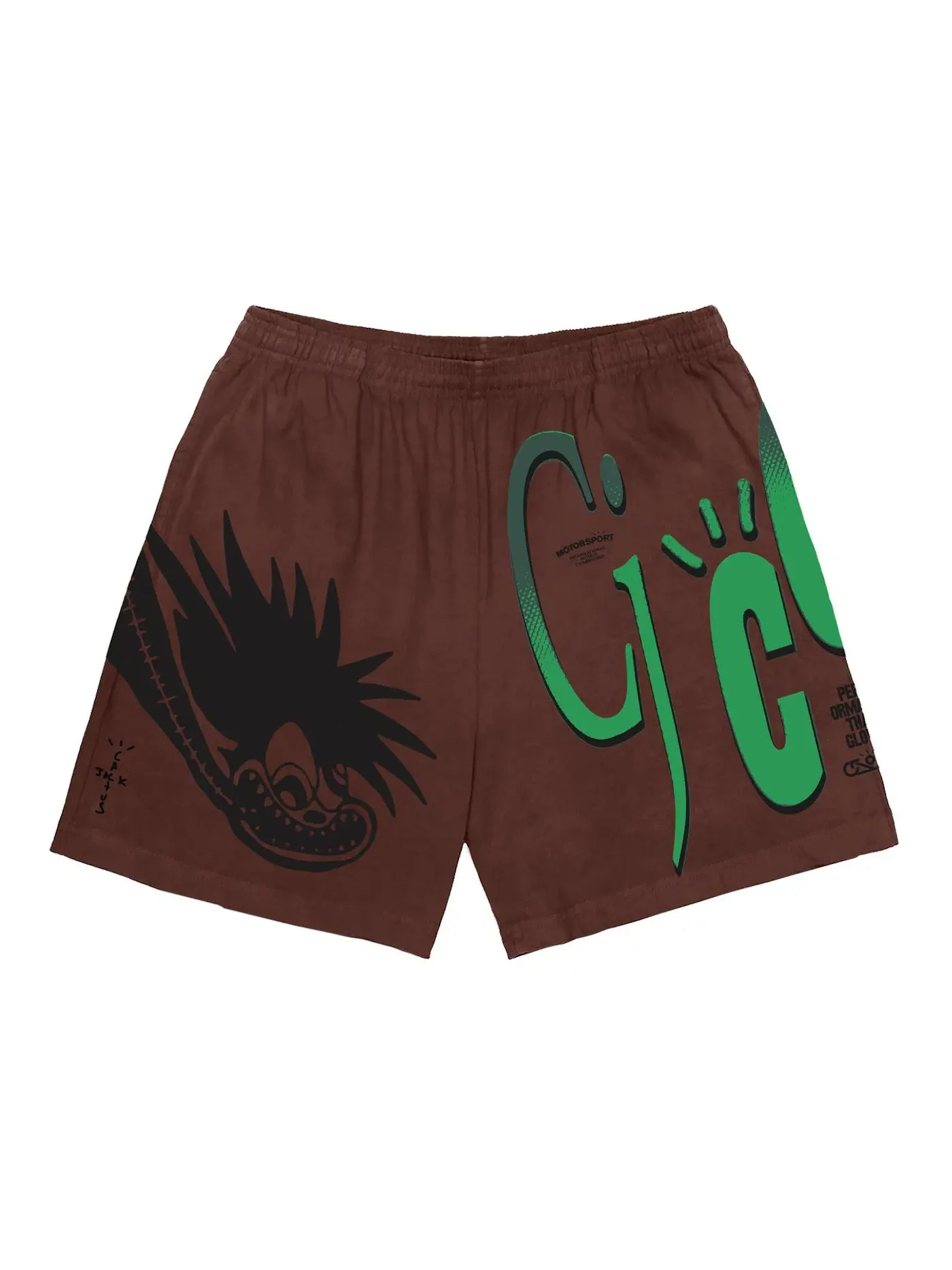Мужские шорты с принтом Travis Scott Cactus Jack CJ CC Shorts — изображение 1 из 2, коричневый