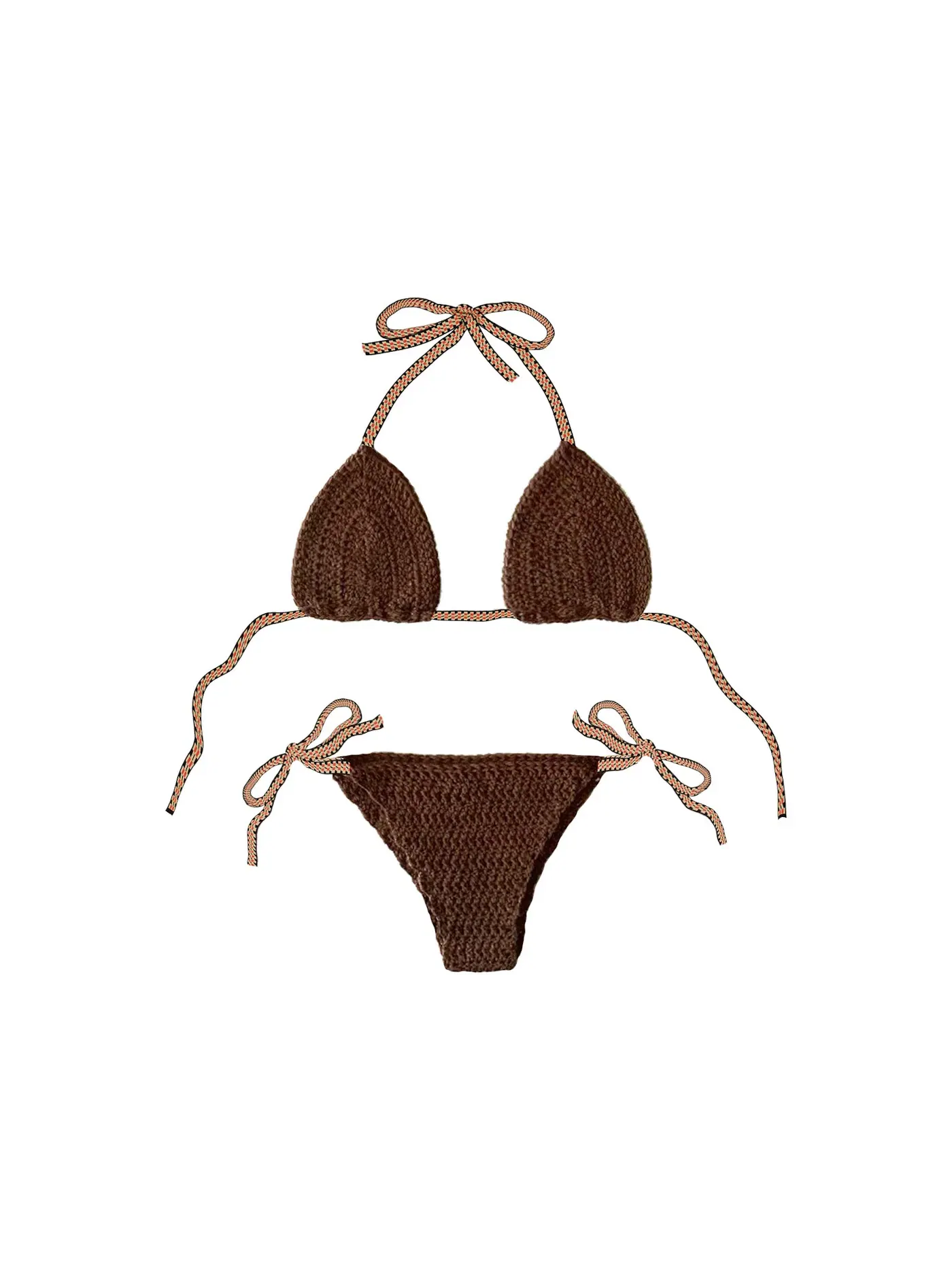 Женское бикини вязаное крючком Bikini Travis Scott — изображение 1 из 1, коричневый