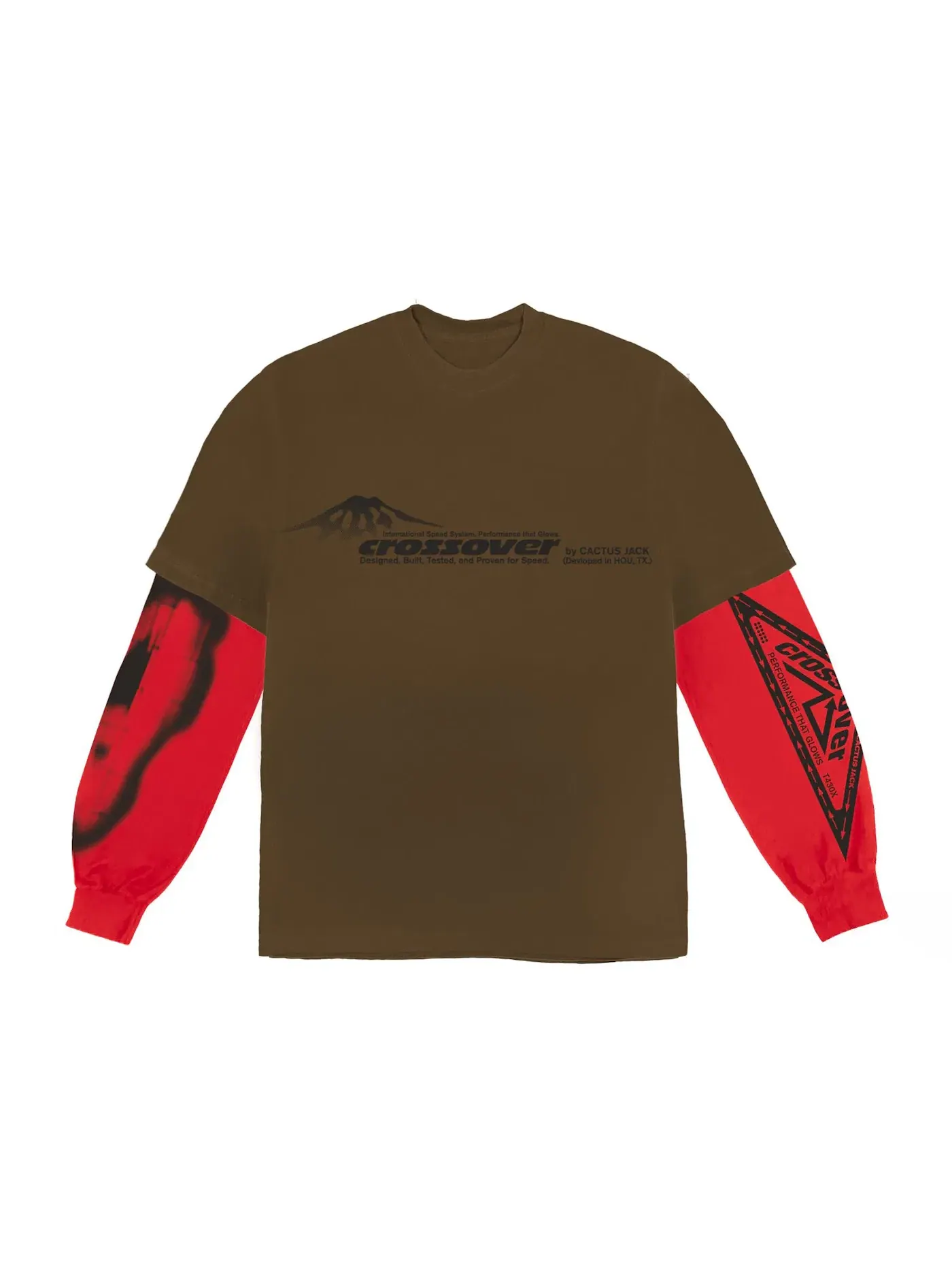 Мужская футболка с длинным рукавом Travis Scott Cactus Jack Crossover Longsleeve Tee — изображение 1 из 2, коричневый