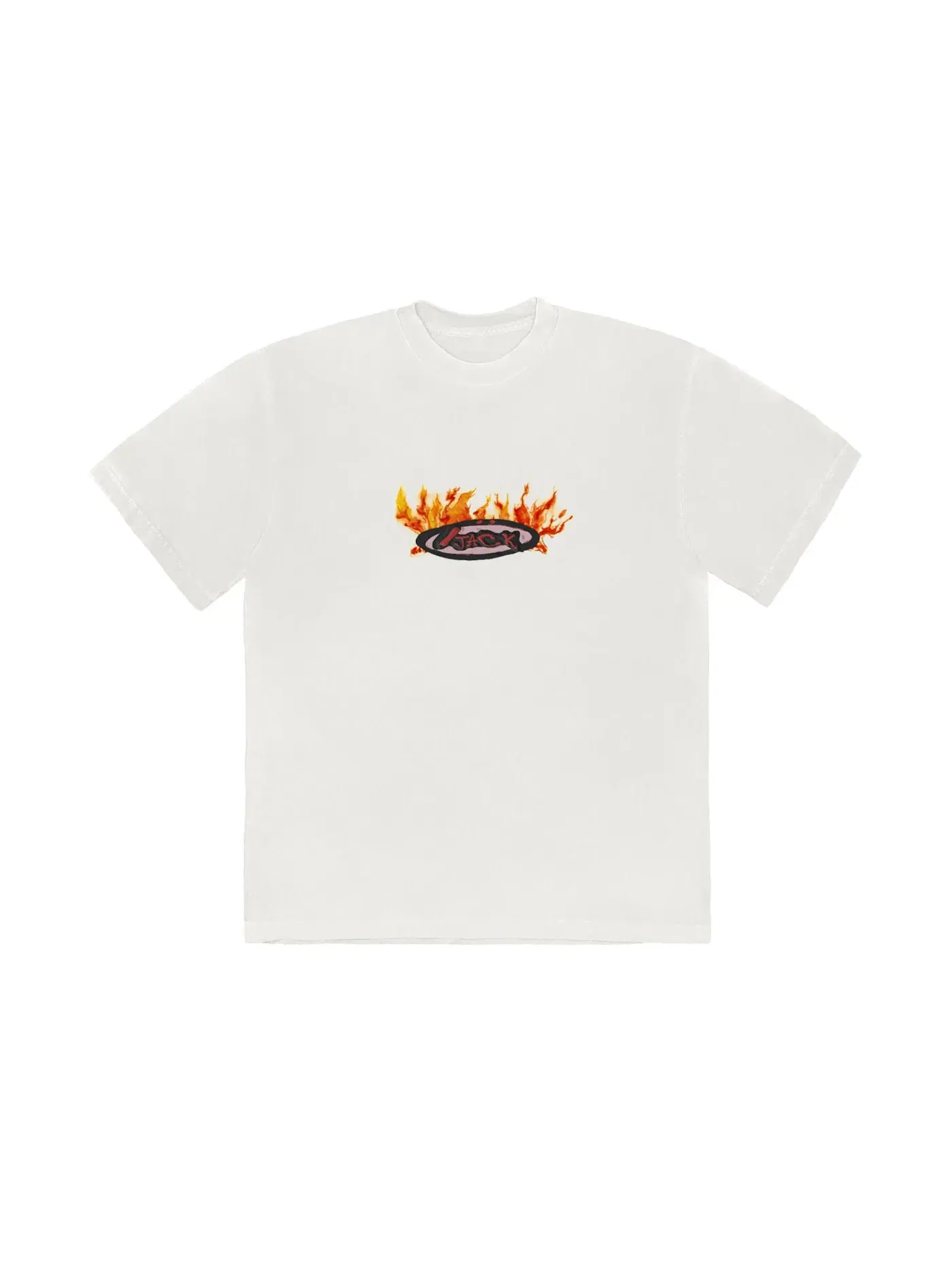 Мужская футболка с принтом Cactus Jack Flame T-shirt Travis Scott — изображение 1 из 1, бежевый
