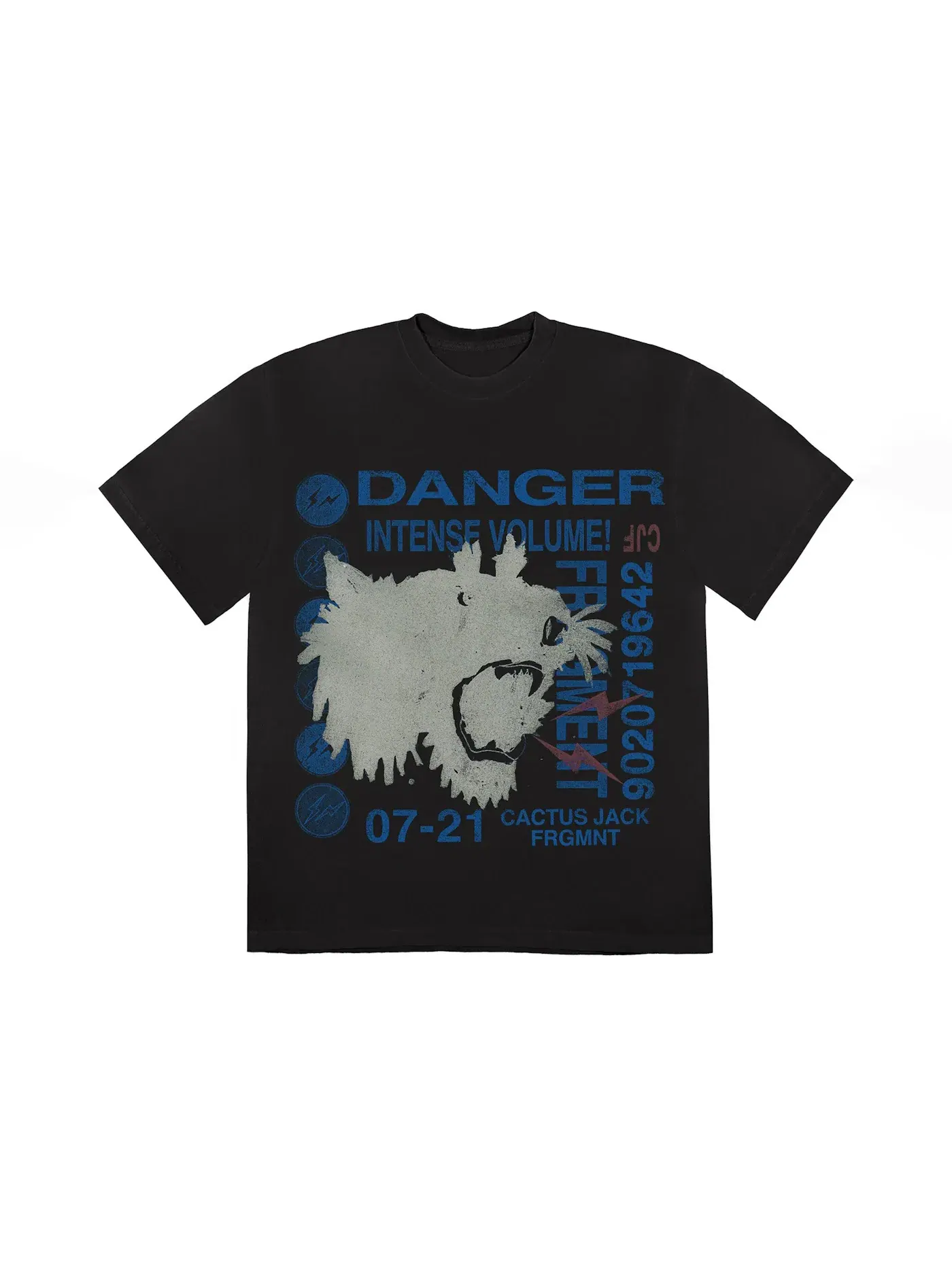 Мужская футболка с принтом Travis Scott Cactus Jack For Fragment Danger Tee — изображение 1 из 2, черный