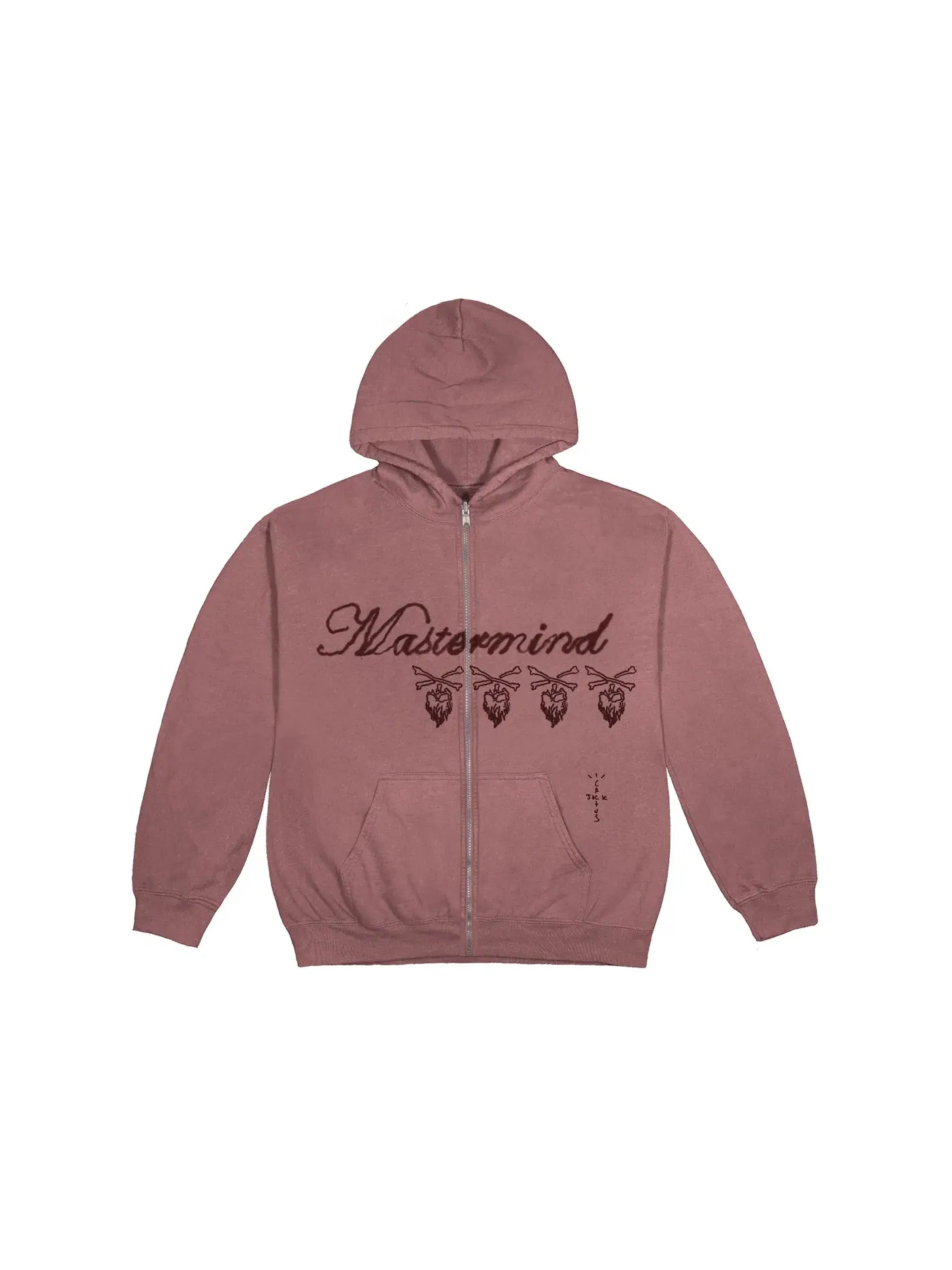 Мужская худи с принтом Skull Zip Up Hoodie Travis Scott — изображение 1 из 2, сирень