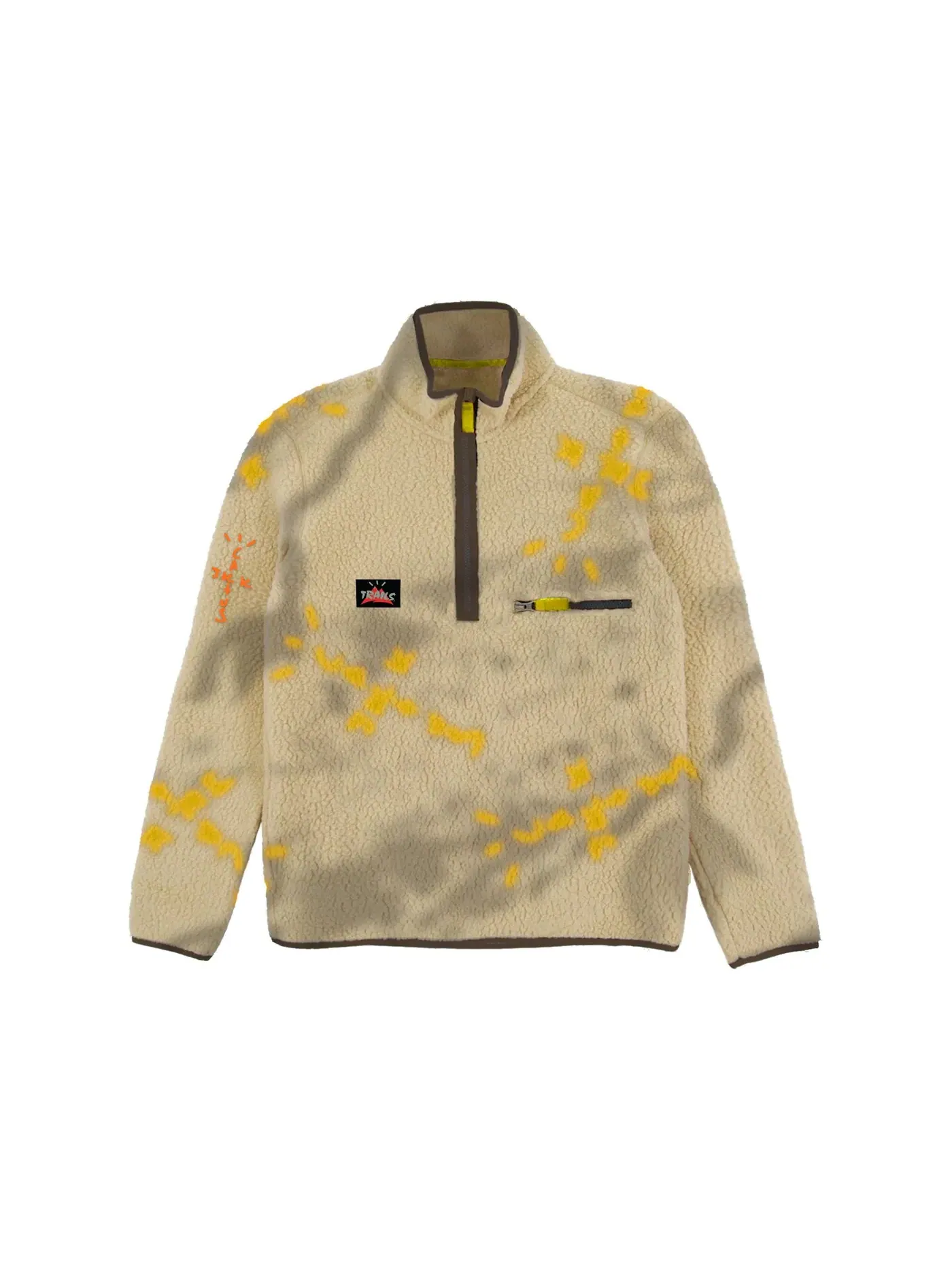 Мужской свитшот-полузастежка с принтом Sherpa Pullover Travis Scott — изображение 1 из 1, прозрачный