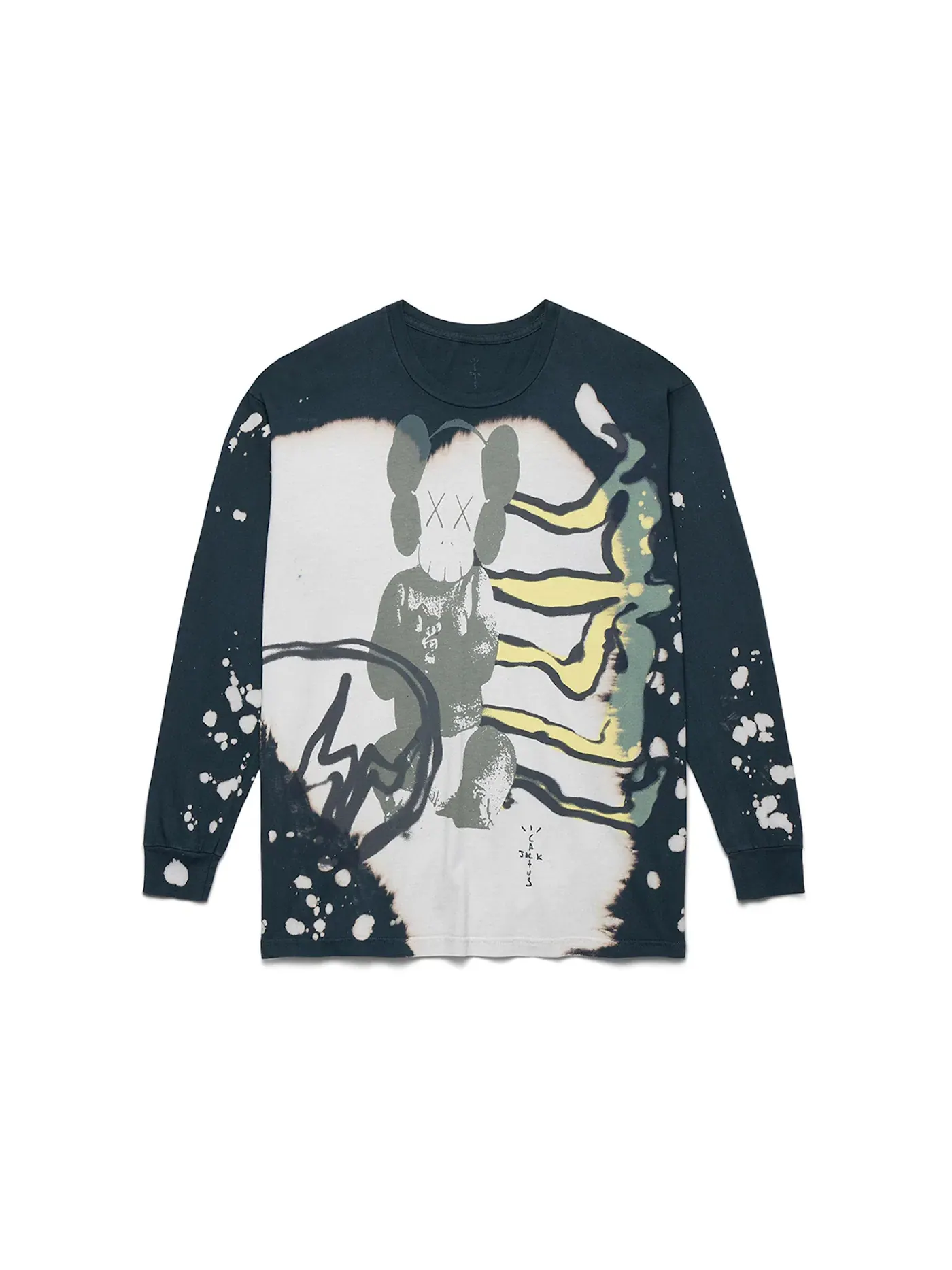 Мужская футболка с длинным рукавом Travis Scott Cactus Jack + Kaws For Fragment — изображение 1 из 3, мульти серый