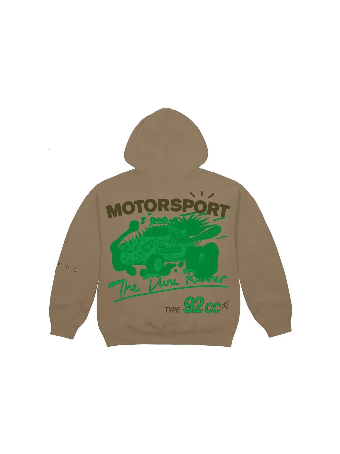 Мужской худи с принтом Motor Sport Travis Scott — изображение 1 из 2, темный песочный