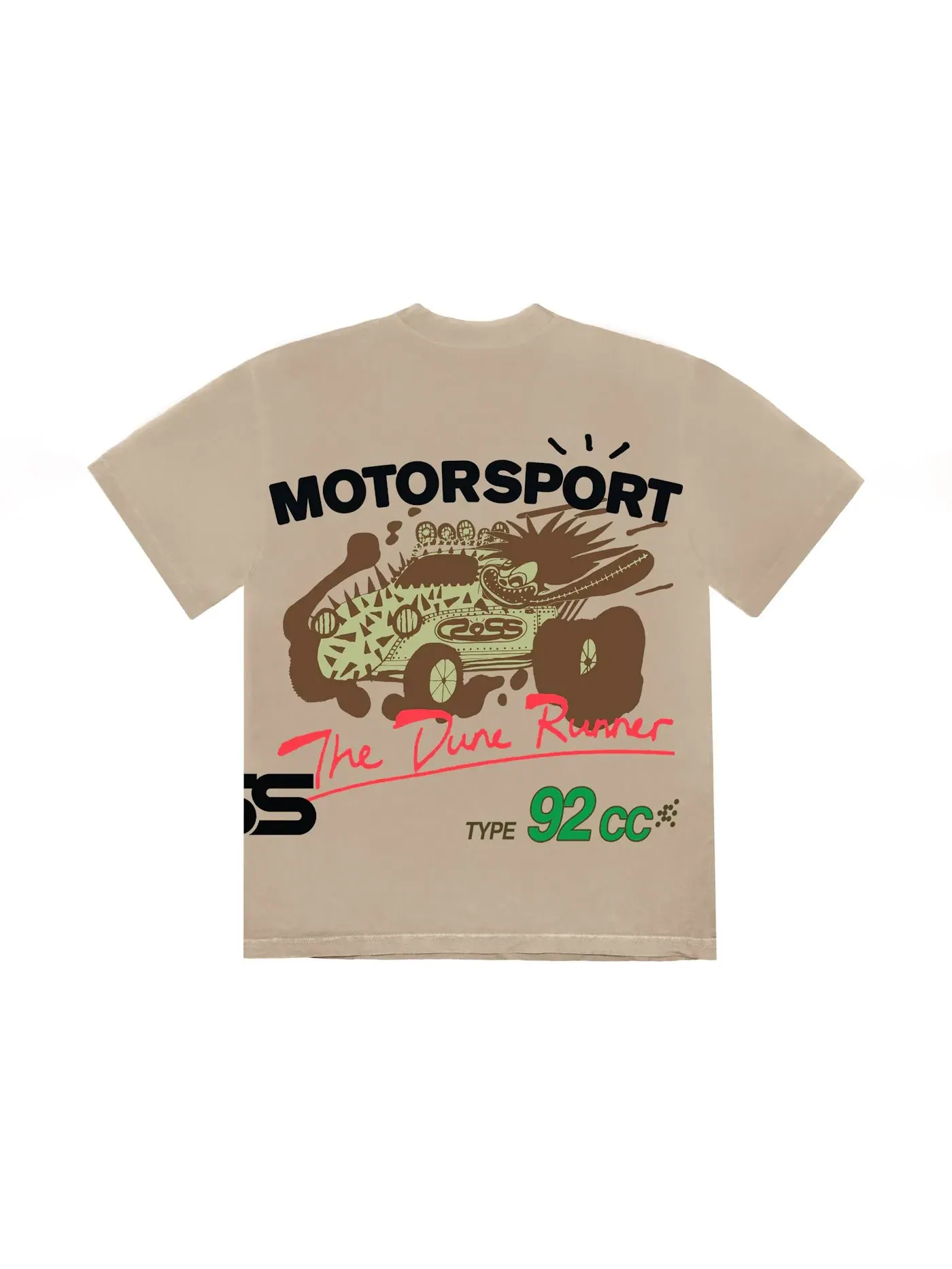Мужская футболка с принтом Travis Scott Cactus Jack Motor Sport Tee — изображение 1 из 2, бежевый