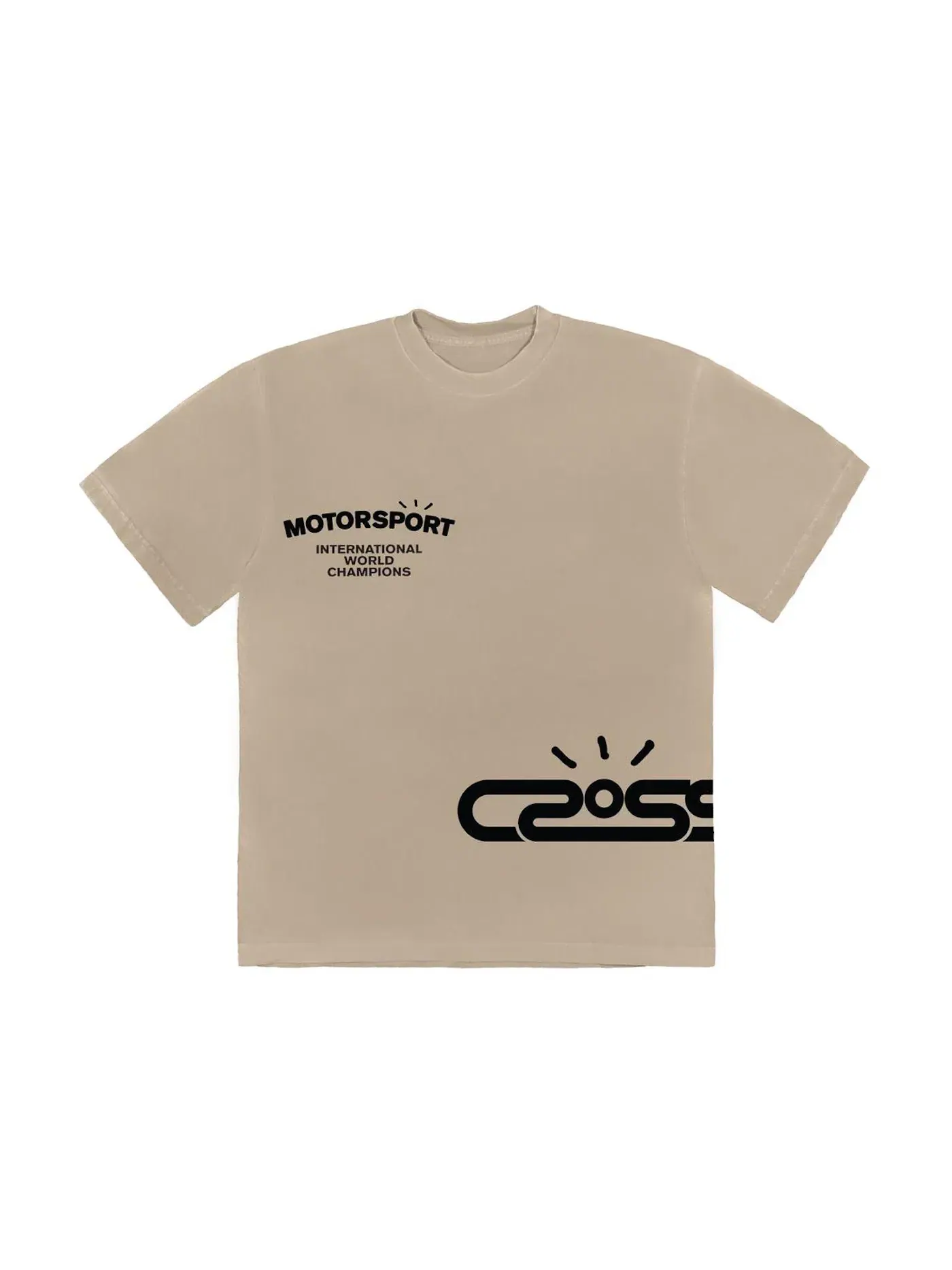 Мужская футболка с принтом Travis Scott Cactus Jack Motor Sport Tee — изображение 2 из 2, бежевый