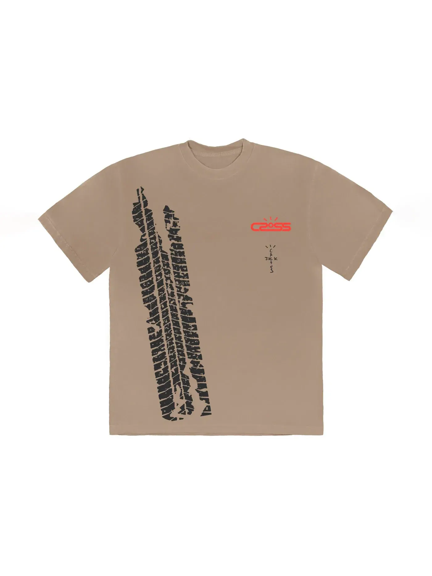 Мужская футболка с принтом Travis Scott Cactus Jack Racetrack Tee — изображение 1 из 2, бежевый