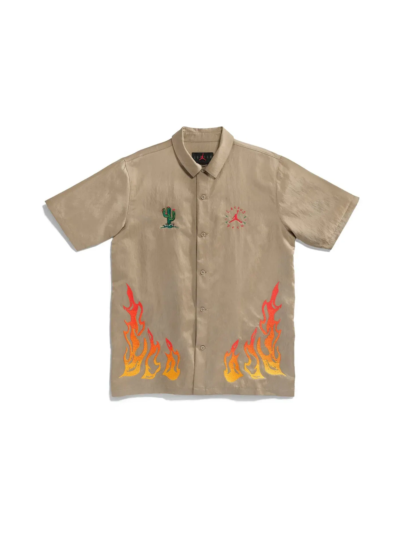 Мужская рубашка с принтом Button Down Shirt Travis Scott — изображение 1 из 2, хаки красный