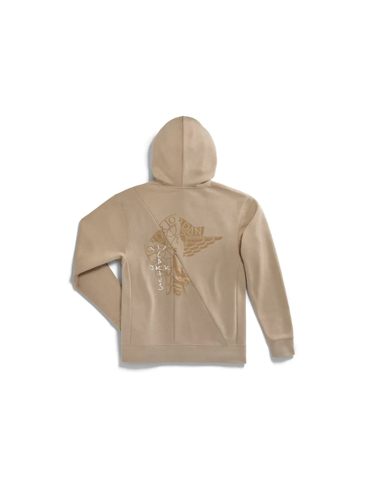 Мужской пуловер с капюшоном Travis Scott Cactus Jack x Jordan Pullover Hoodie — изображение 2 из 2, хаки/красный