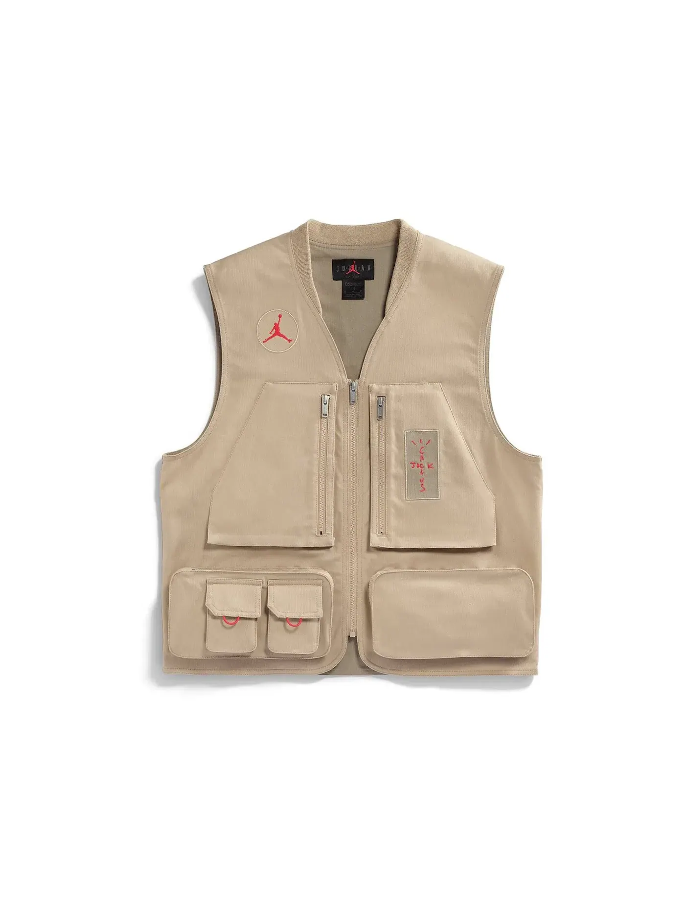 Мужской жилет с принтом Travis Scott Utility Vest (Asia Sizing) — изображение 1 из 2, хаки/красный