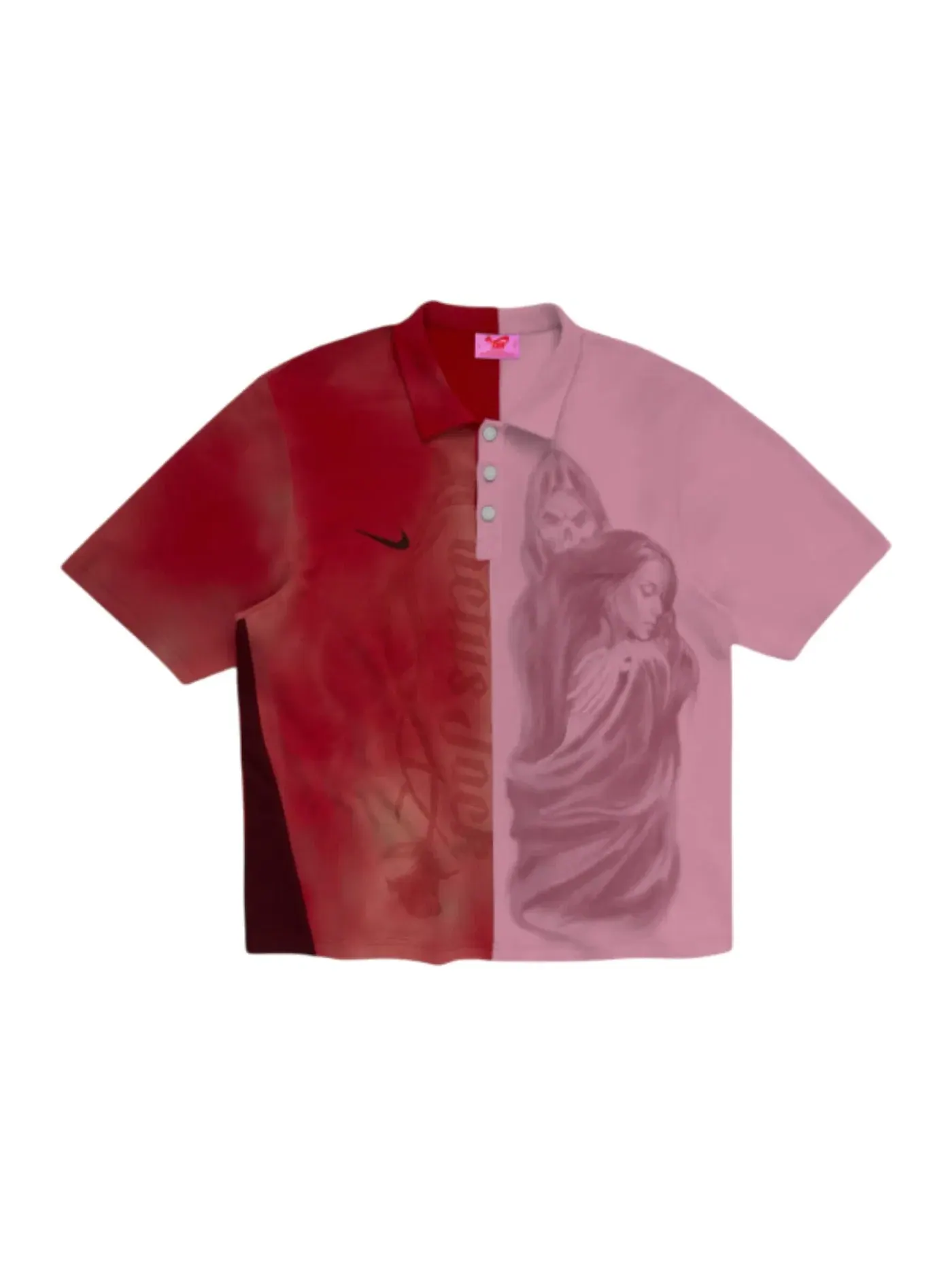 Мужское поло с принтом Travis Scott Cactus Jack x Nike Split Heavy Wash — изображение 1 из 1, розовый/красный