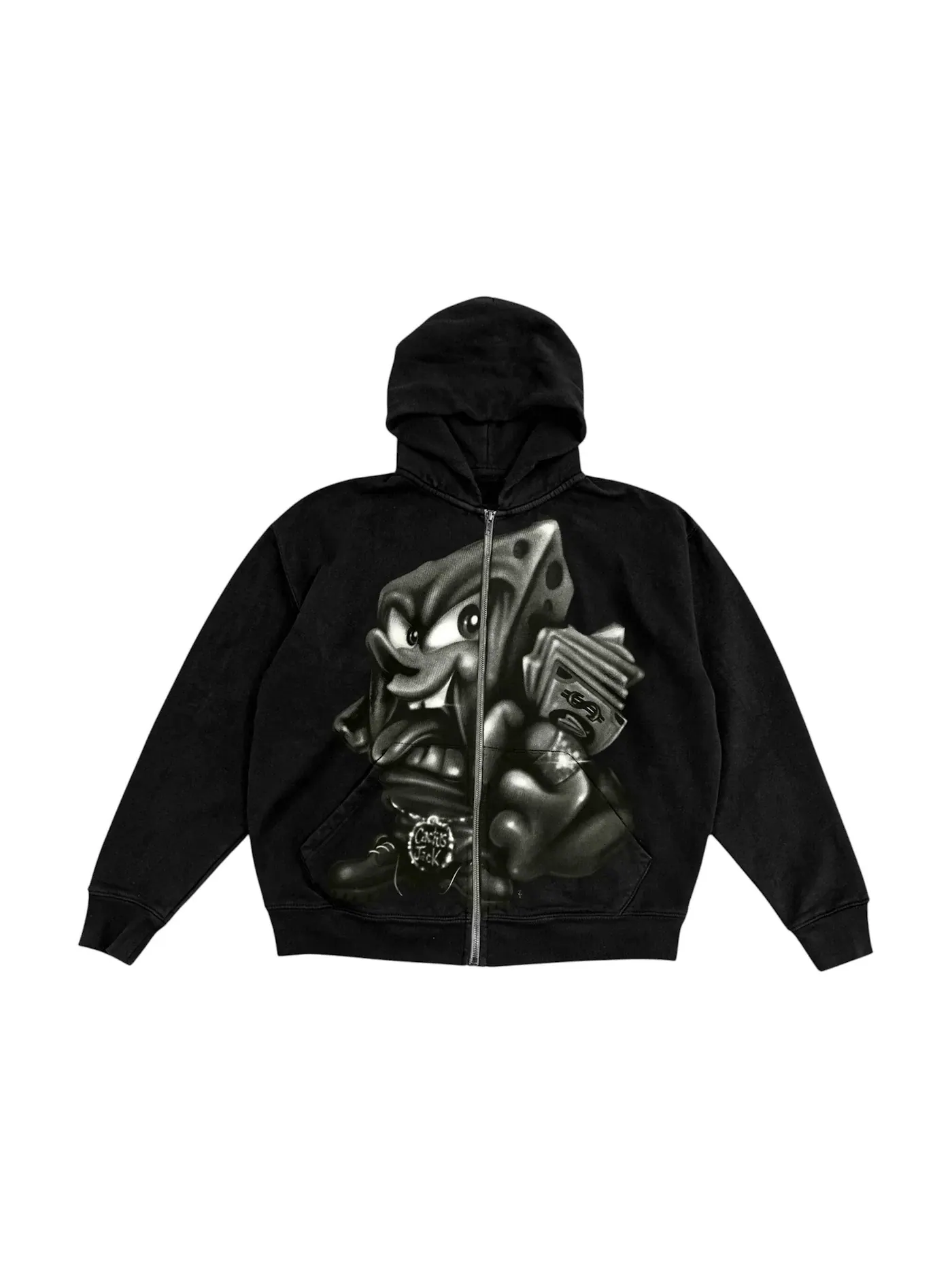 Мужская худи с принтом Travis Scott Cactus Jack x Spongebob Legal Tender Zip Hoodie Travis Scott — изображение 1 из 2, черный