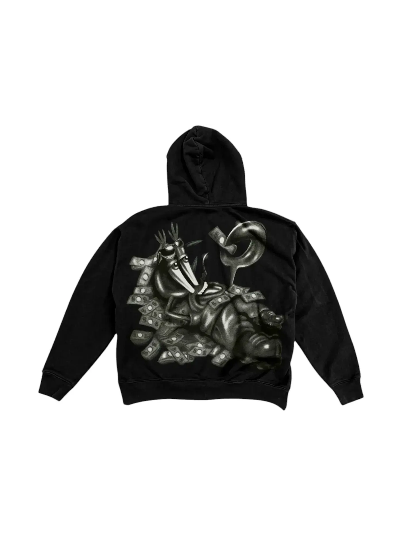 Мужская худи с принтом Travis Scott Cactus Jack x Spongebob Legal Tender Zip Hoodie Travis Scott — изображение 2 из 2, черный